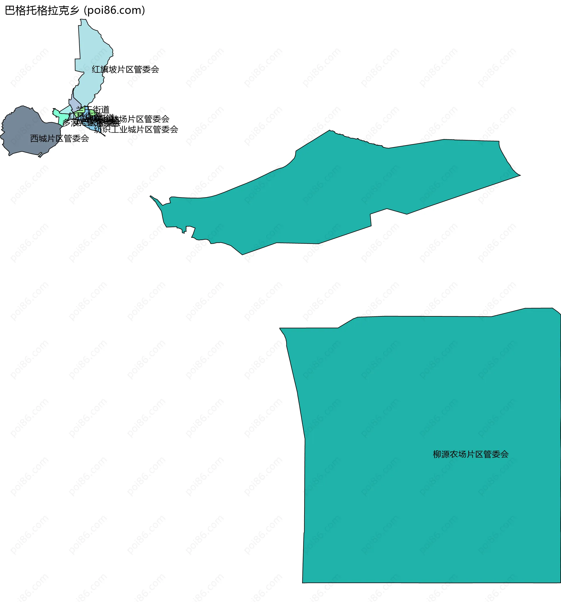 巴格托格拉克乡边界地图(五级行政区划)