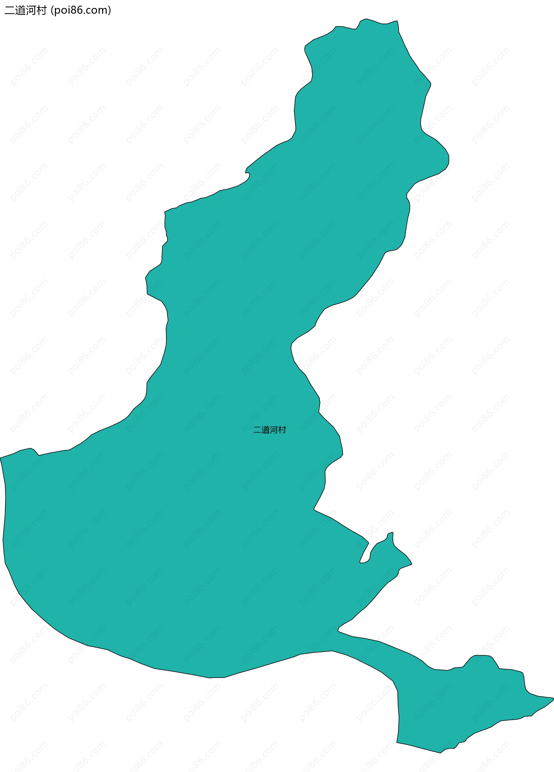 二道河村边界地图