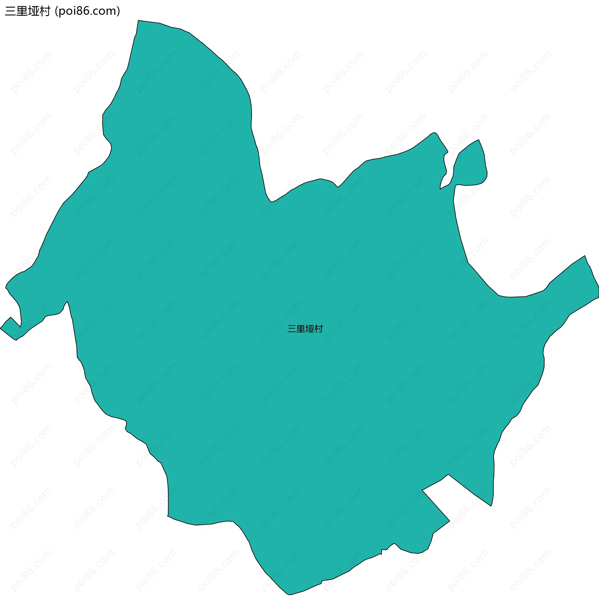 三里垭村边界地图