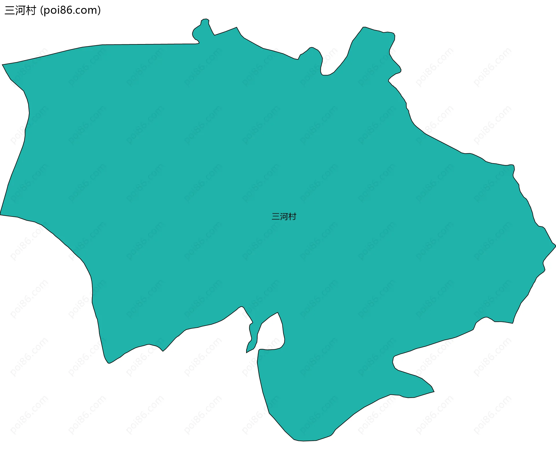 三河村边界地图