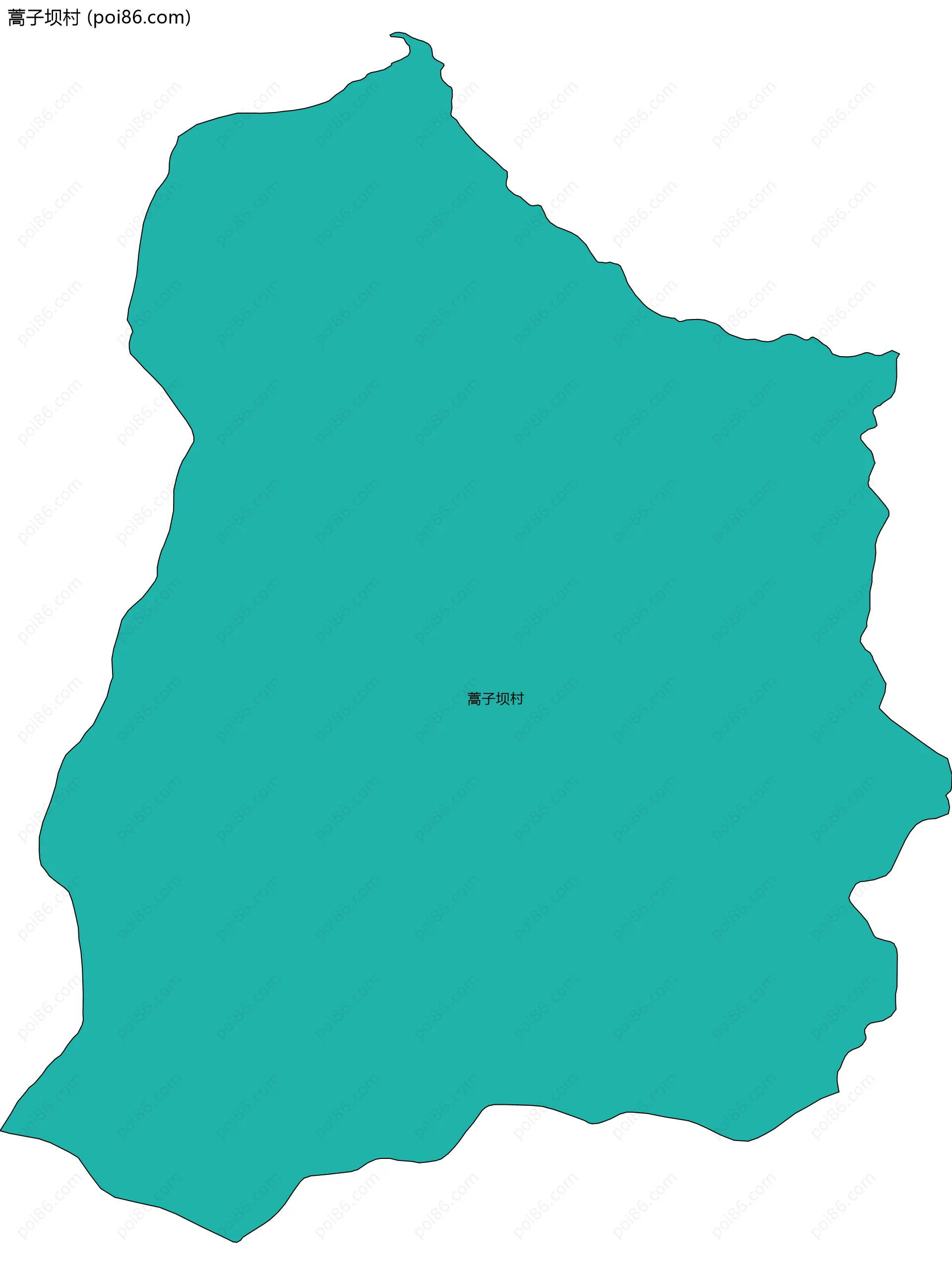 蒿子坝村边界地图