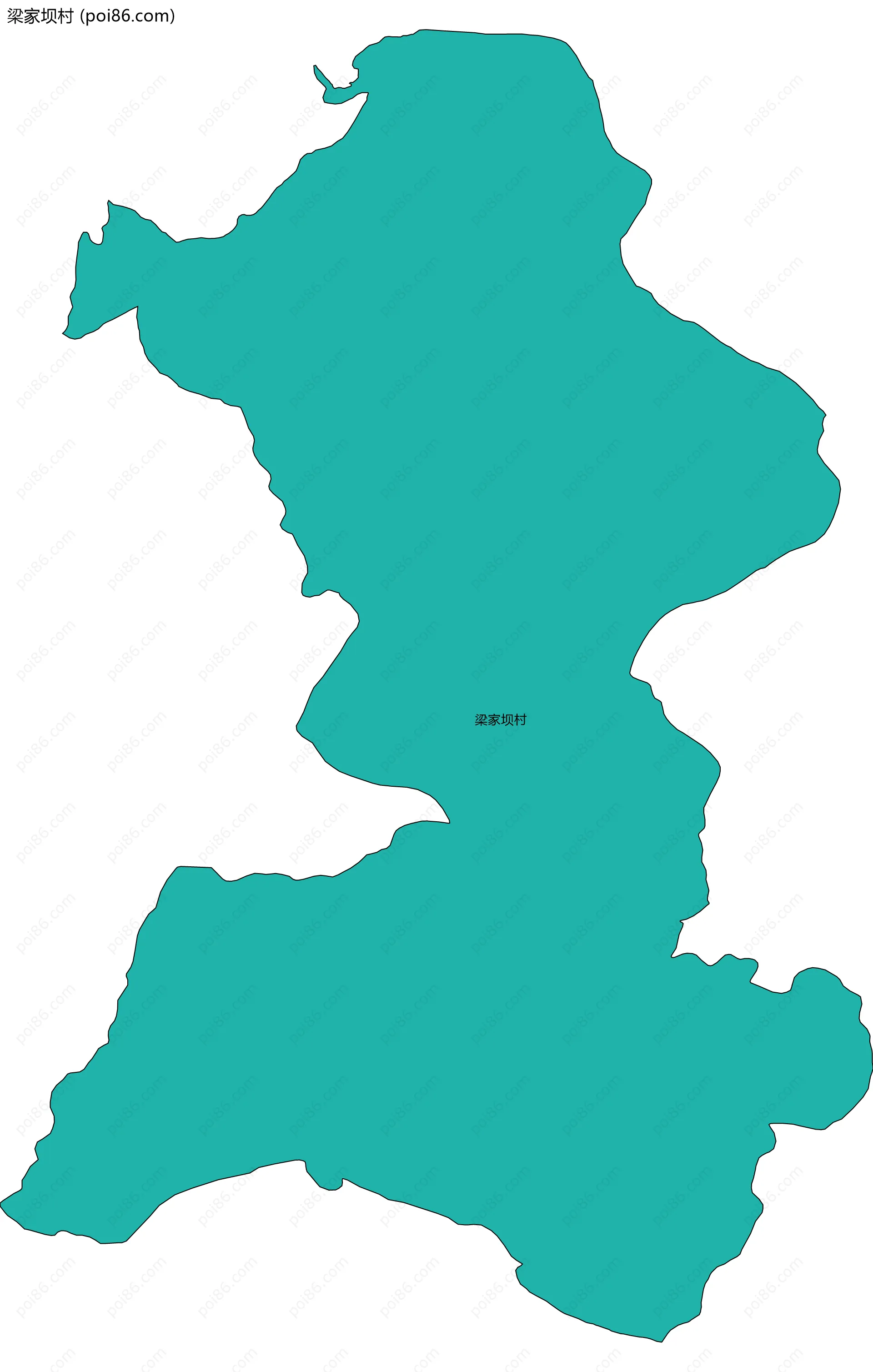 梁家坝村边界地图