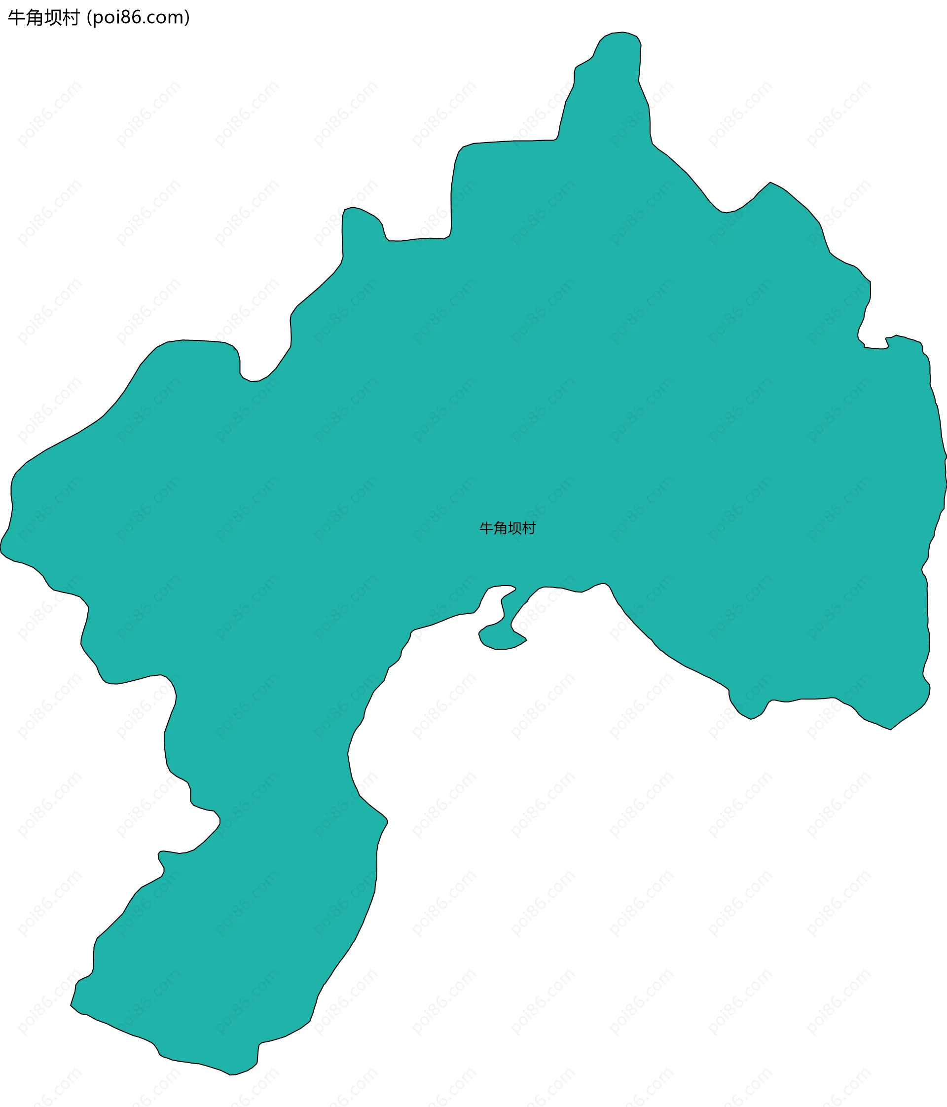 牛角坝村边界地图