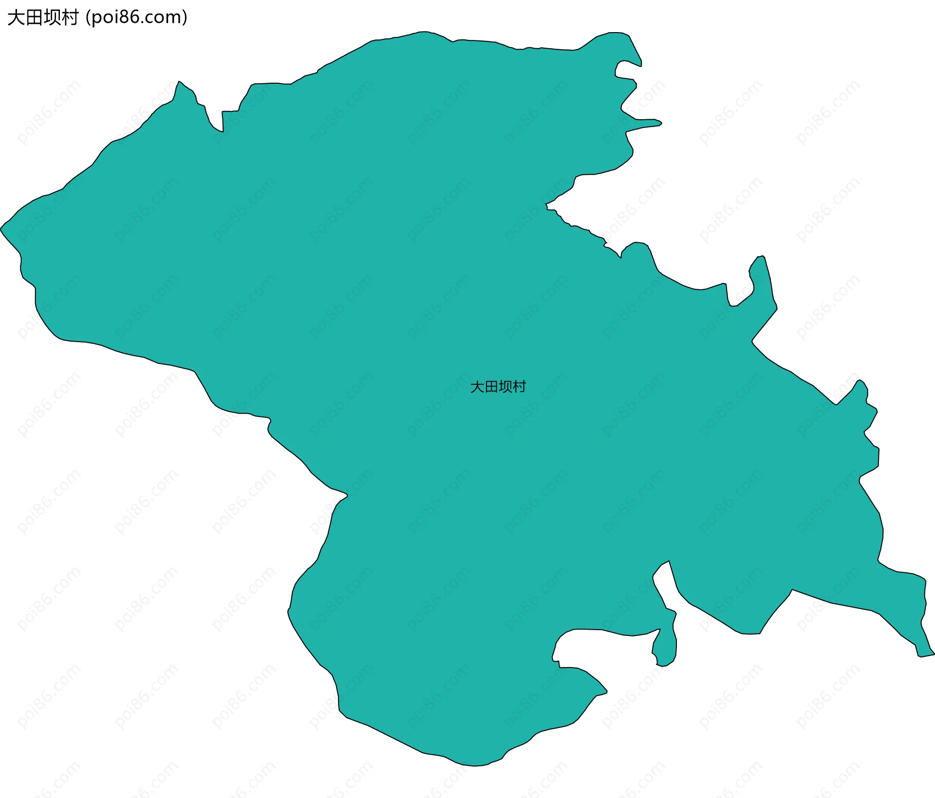 大田坝村边界地图