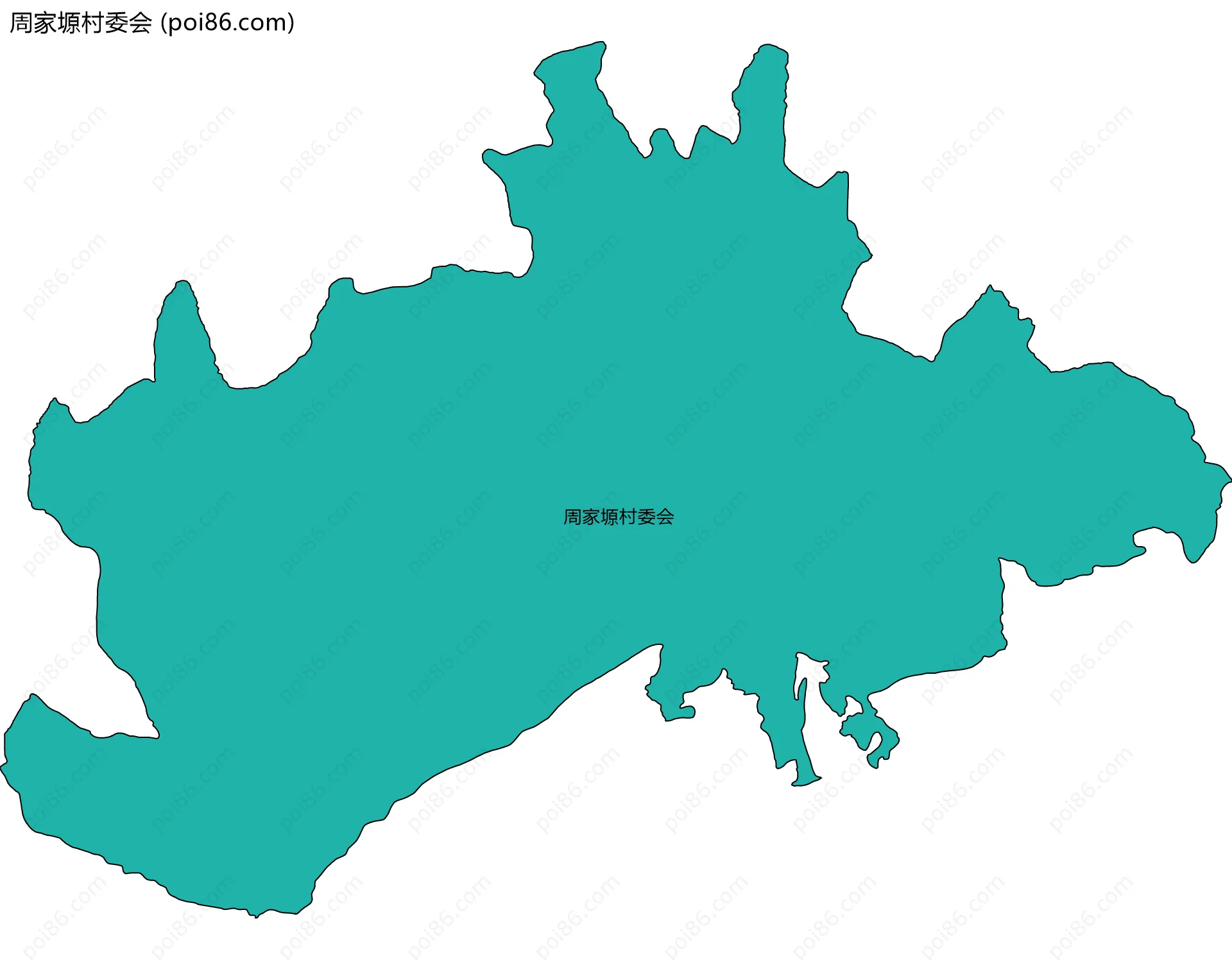 周家塬村委会边界地图