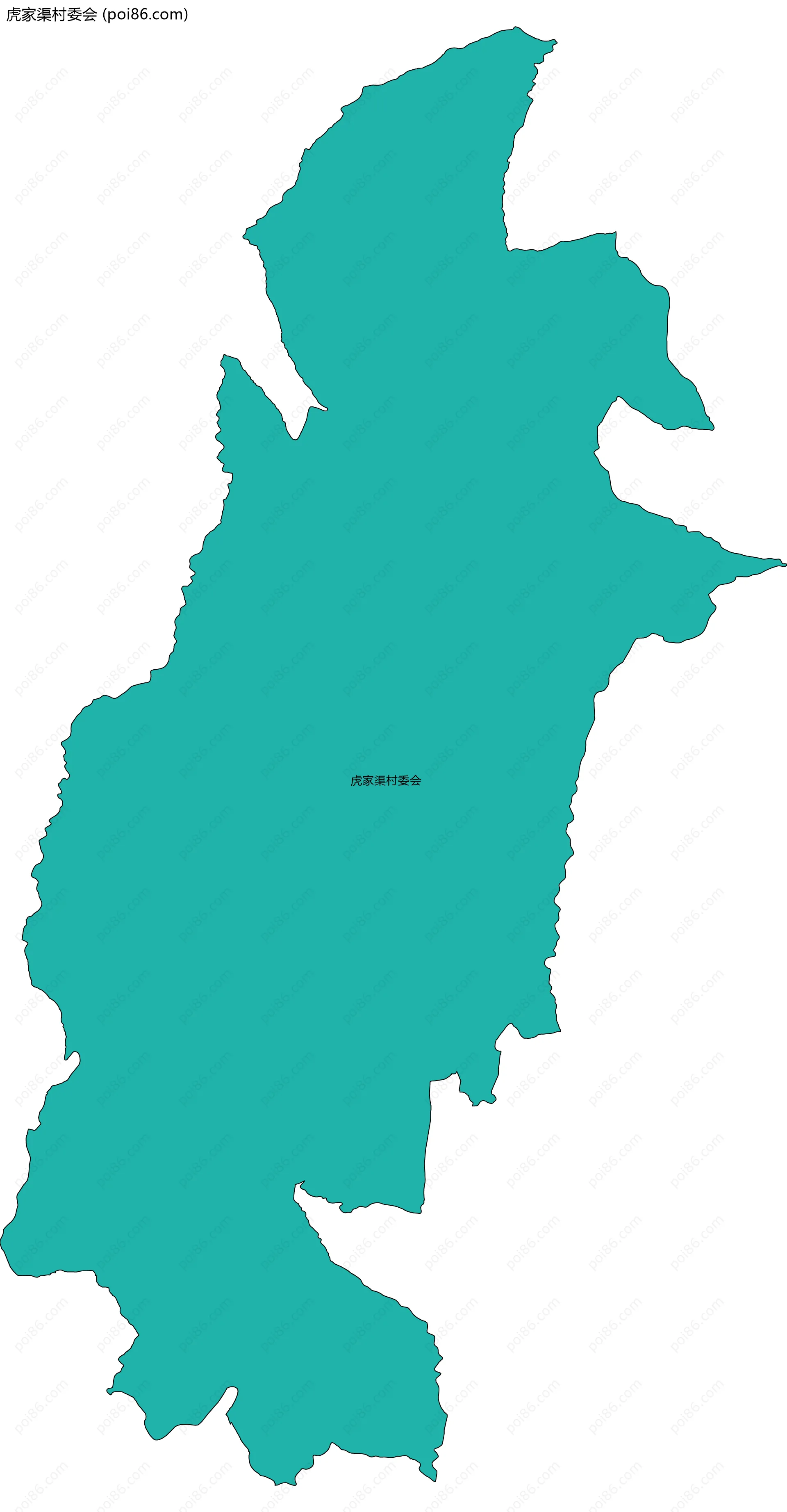 虎家渠村委会边界地图