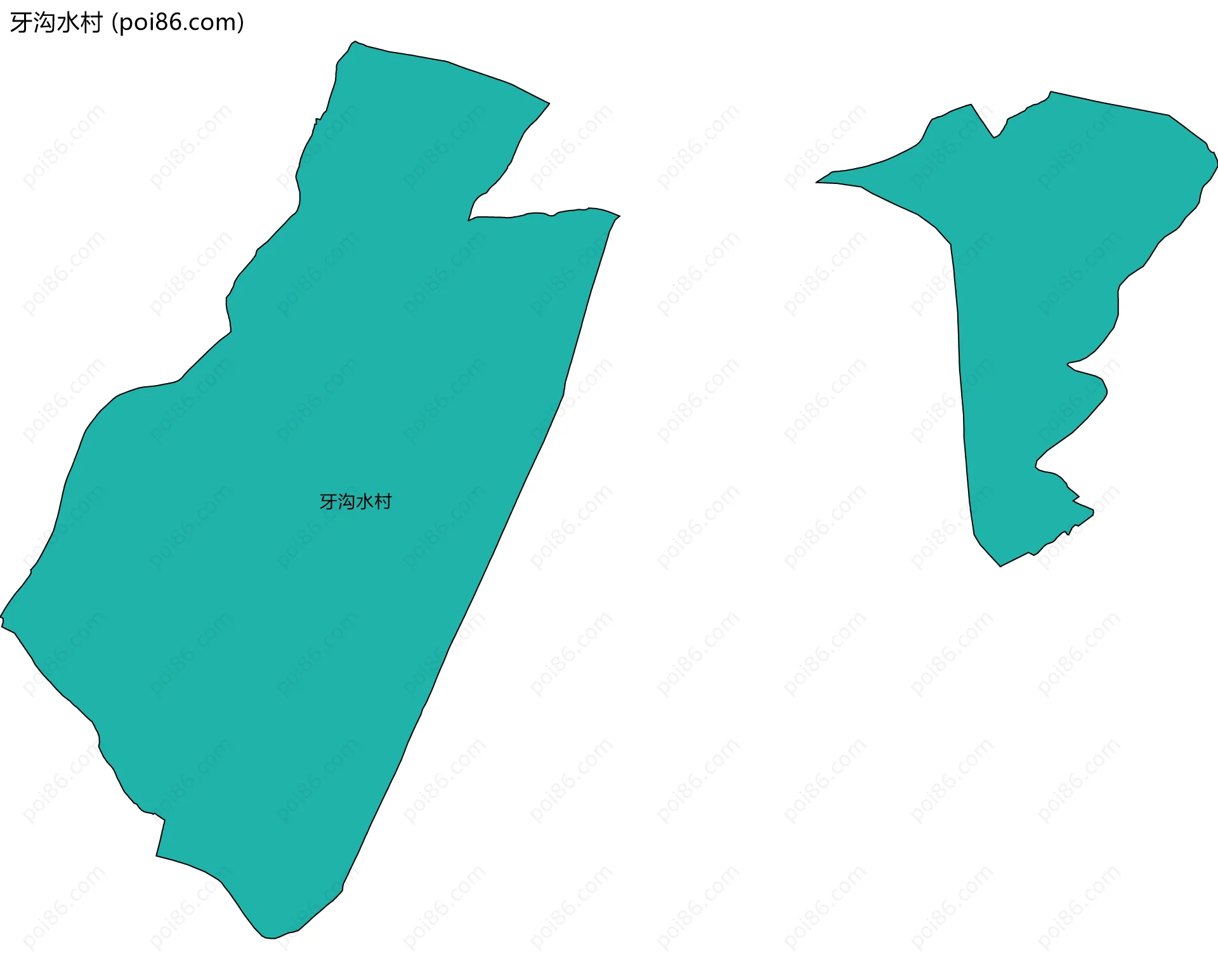 牙沟水村边界地图