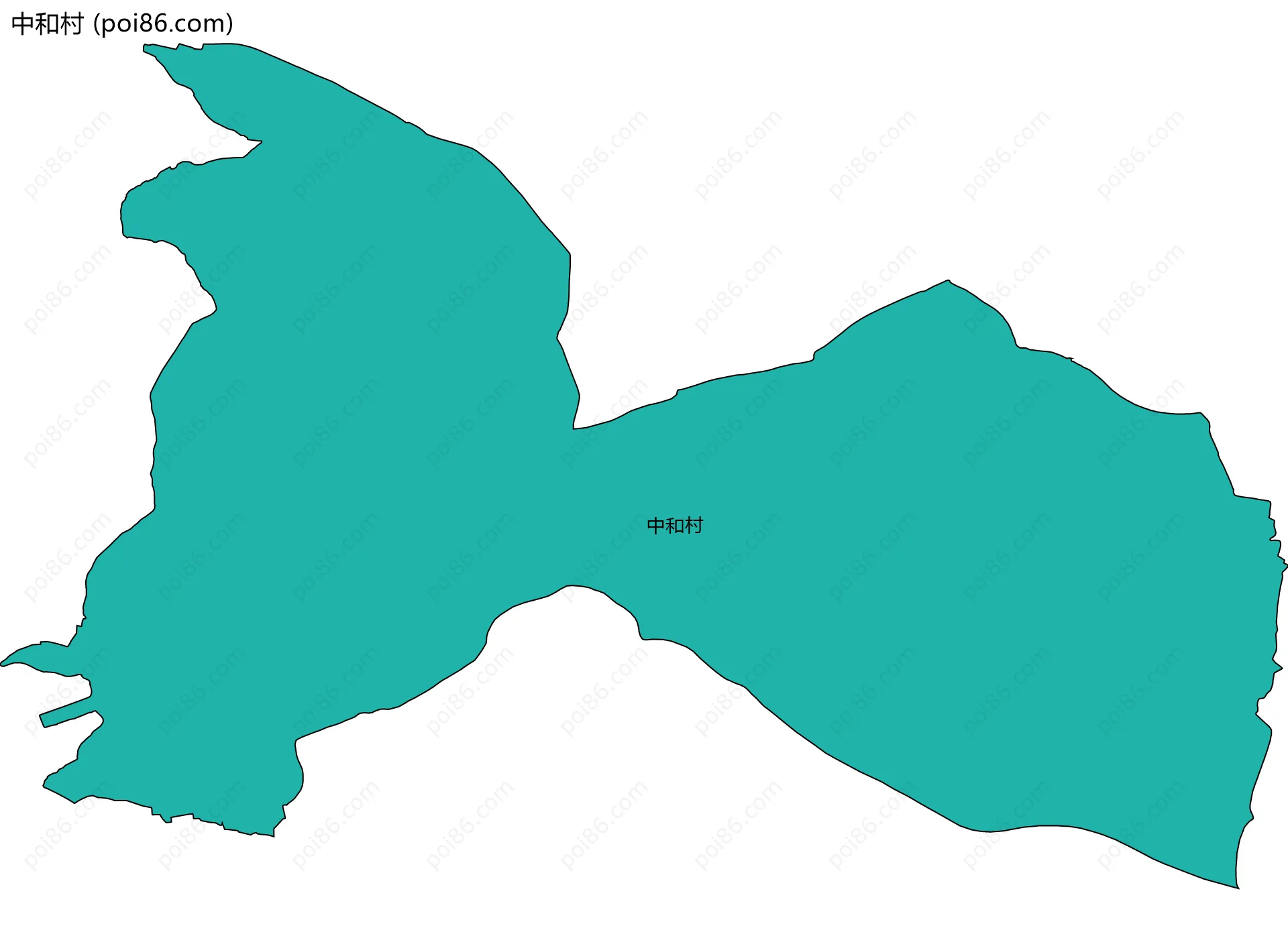 中和村边界地图