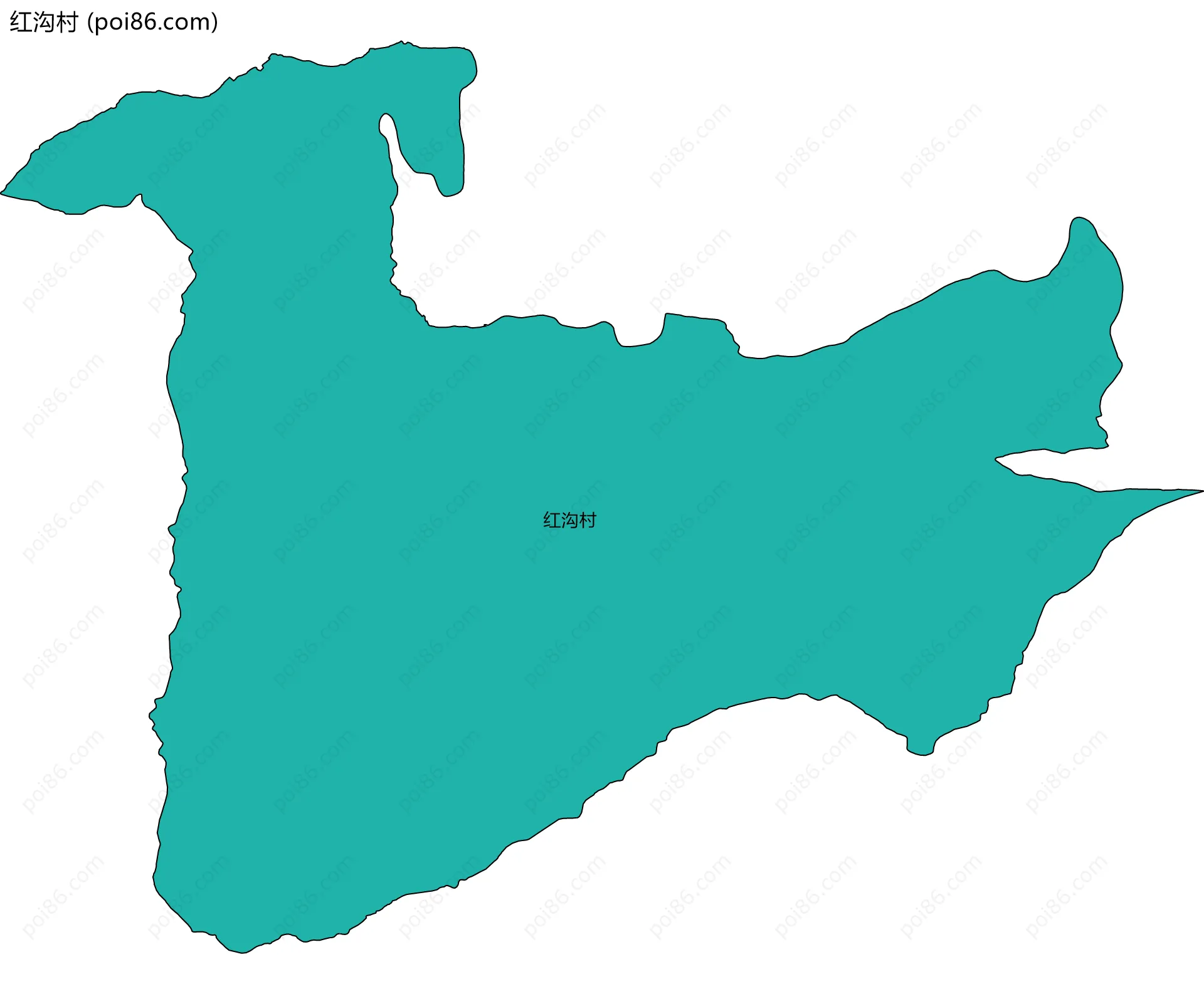 红沟村边界地图