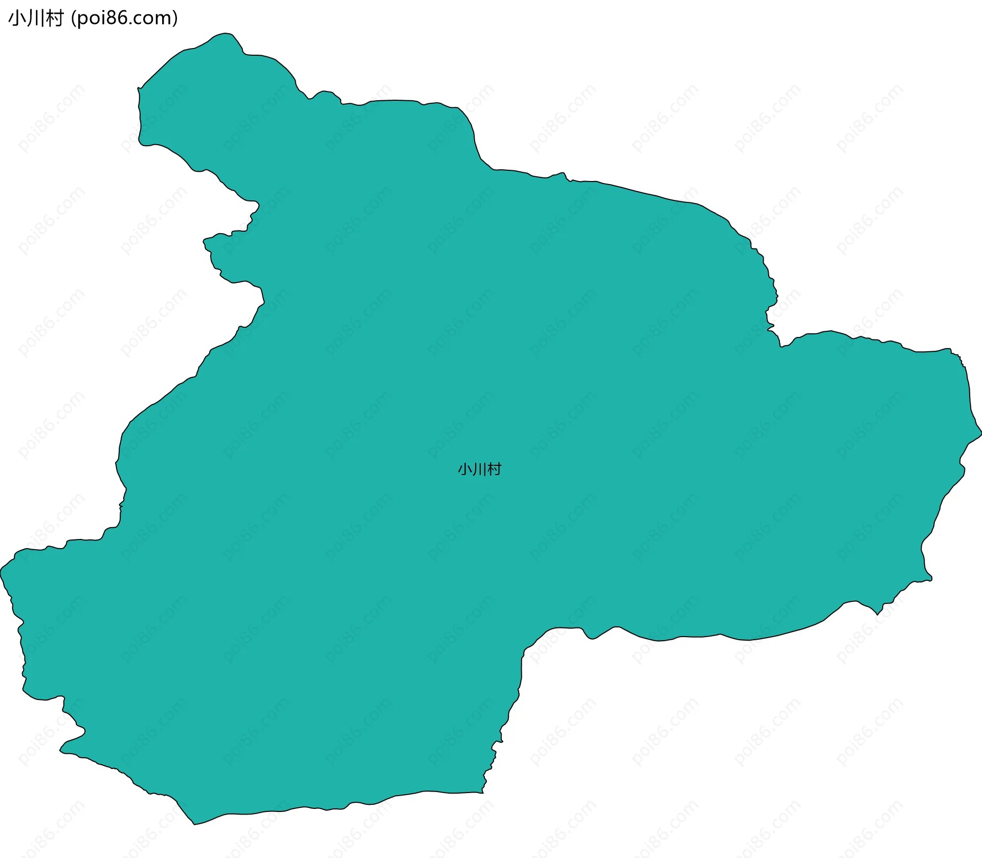 小川村边界地图