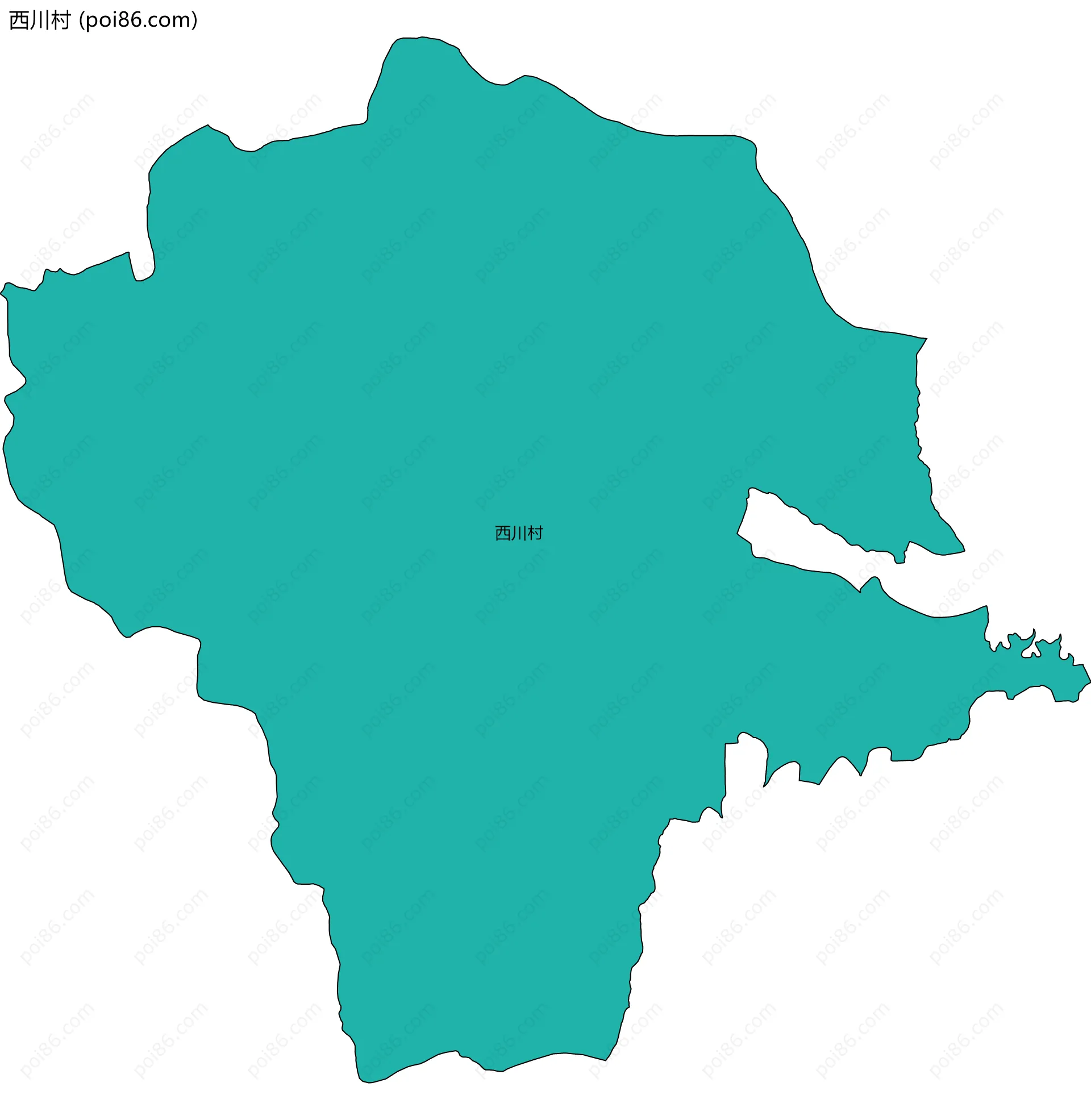 西川村边界地图