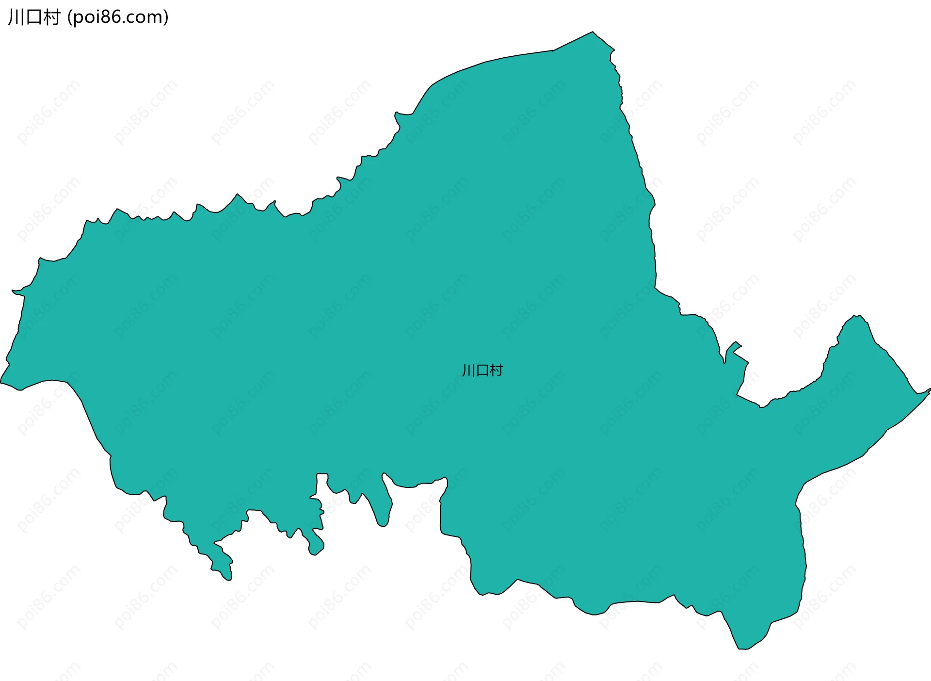 川口村边界地图