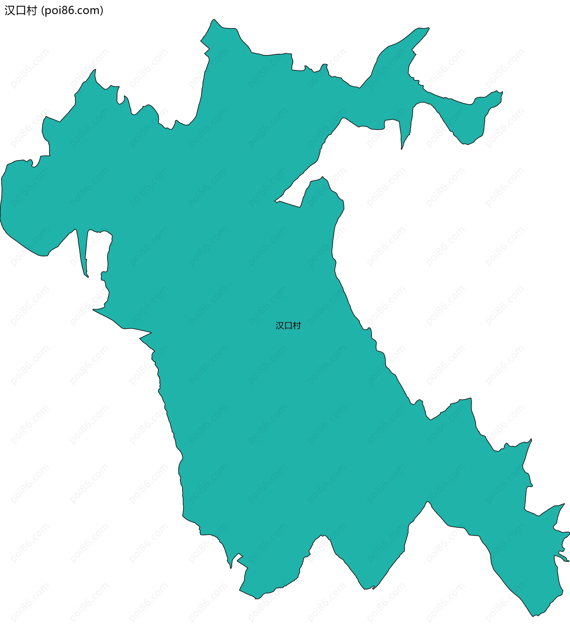 汉口村边界地图