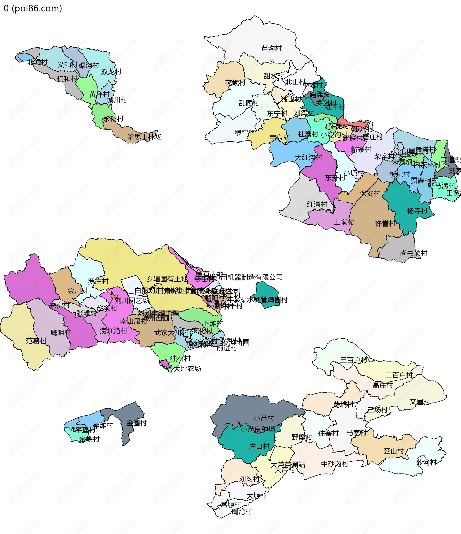 0边界地图(五级行政区划)