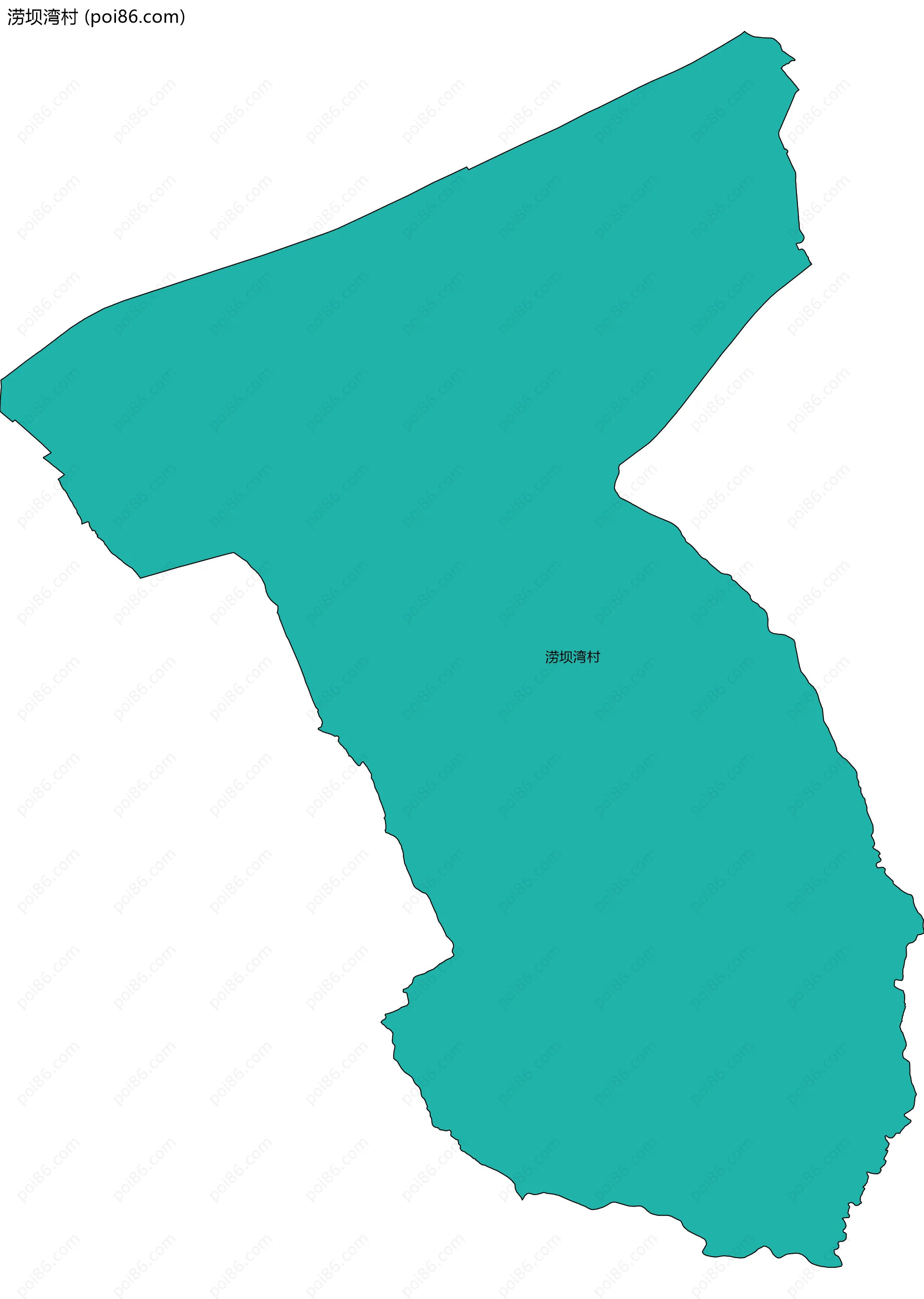 涝坝湾村边界地图