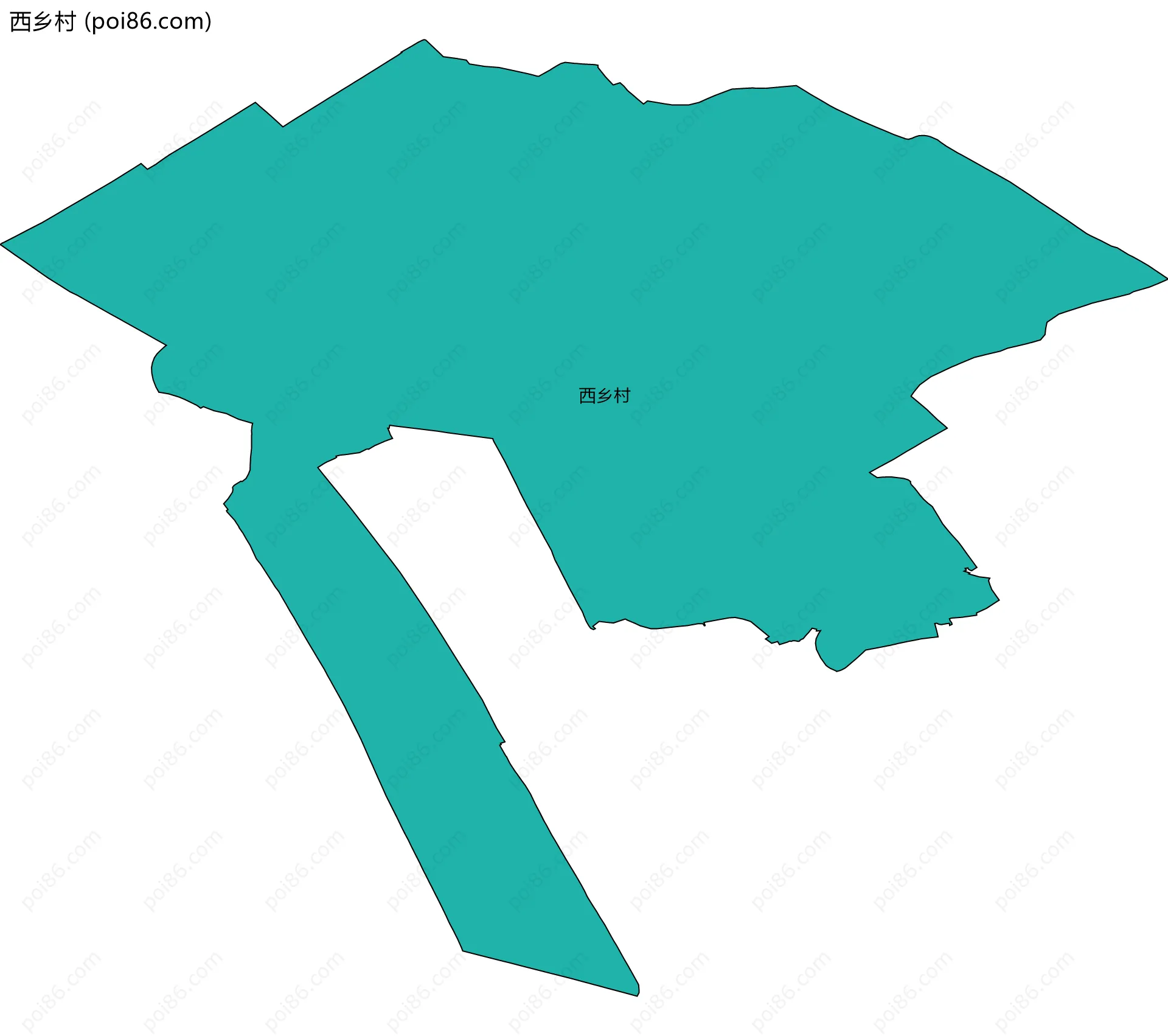 西乡村边界地图