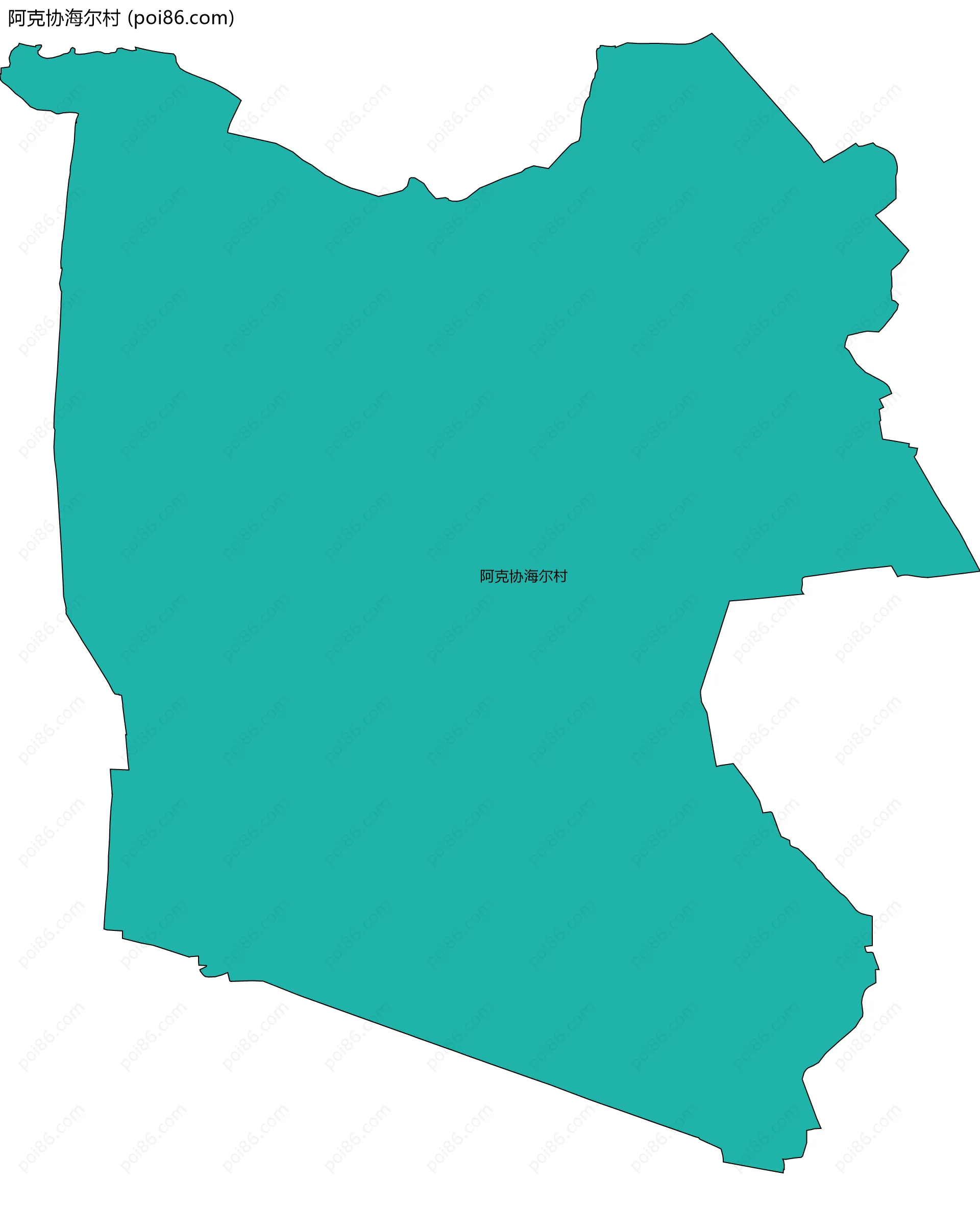 阿克协海尔村边界地图