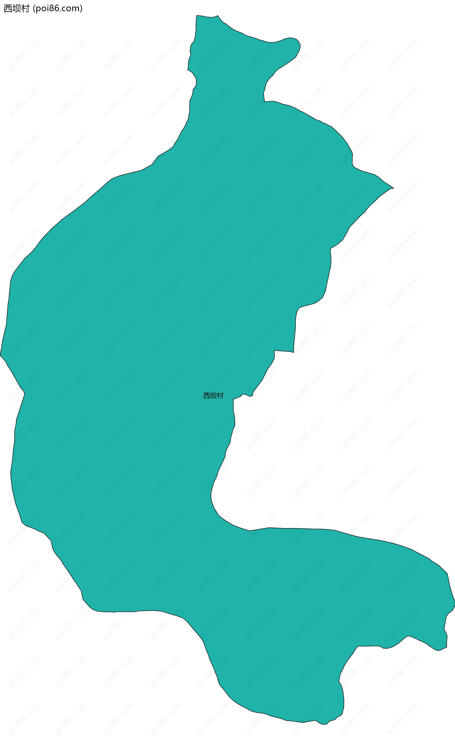 西坝村边界地图