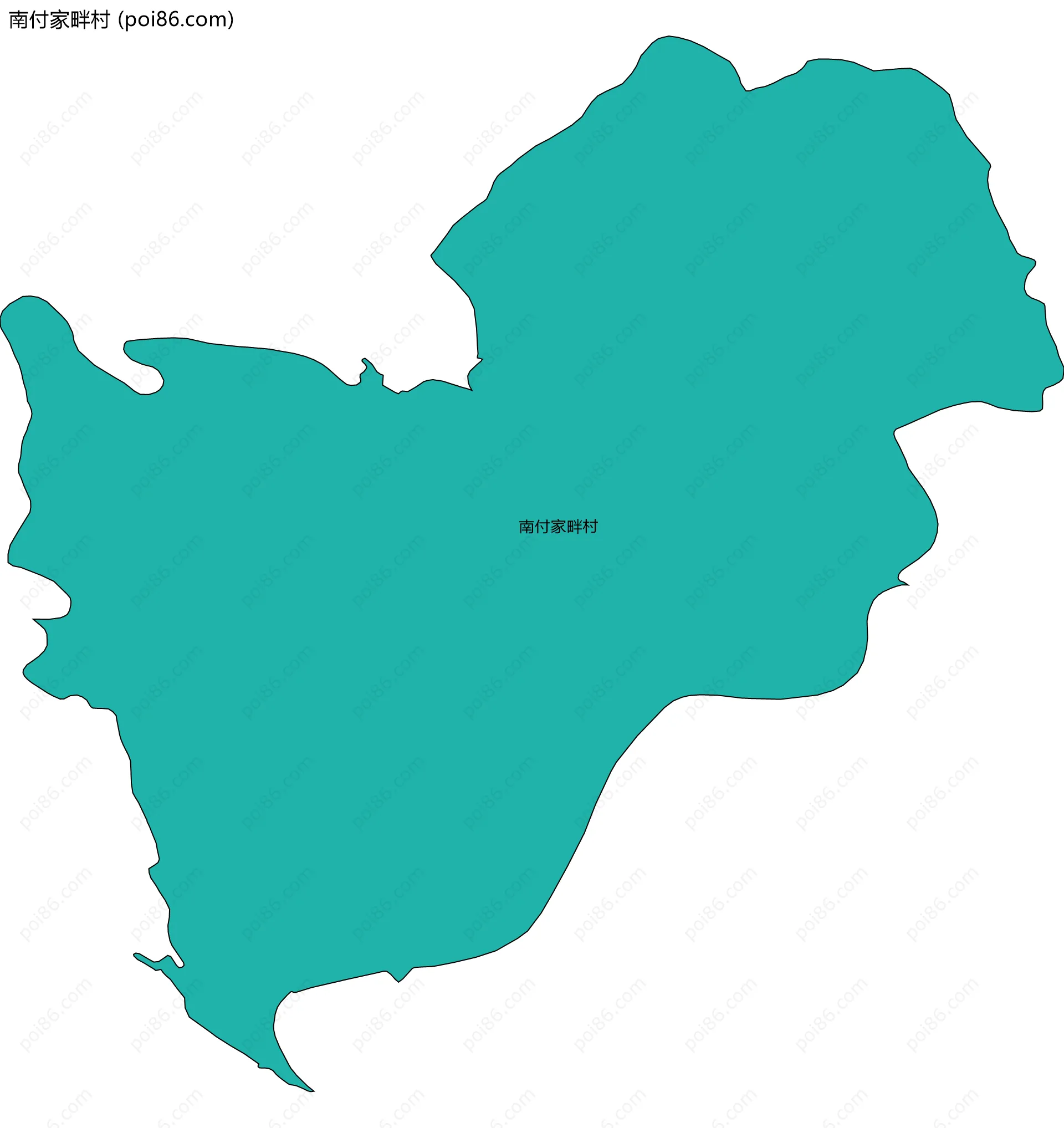 南付家畔村边界地图