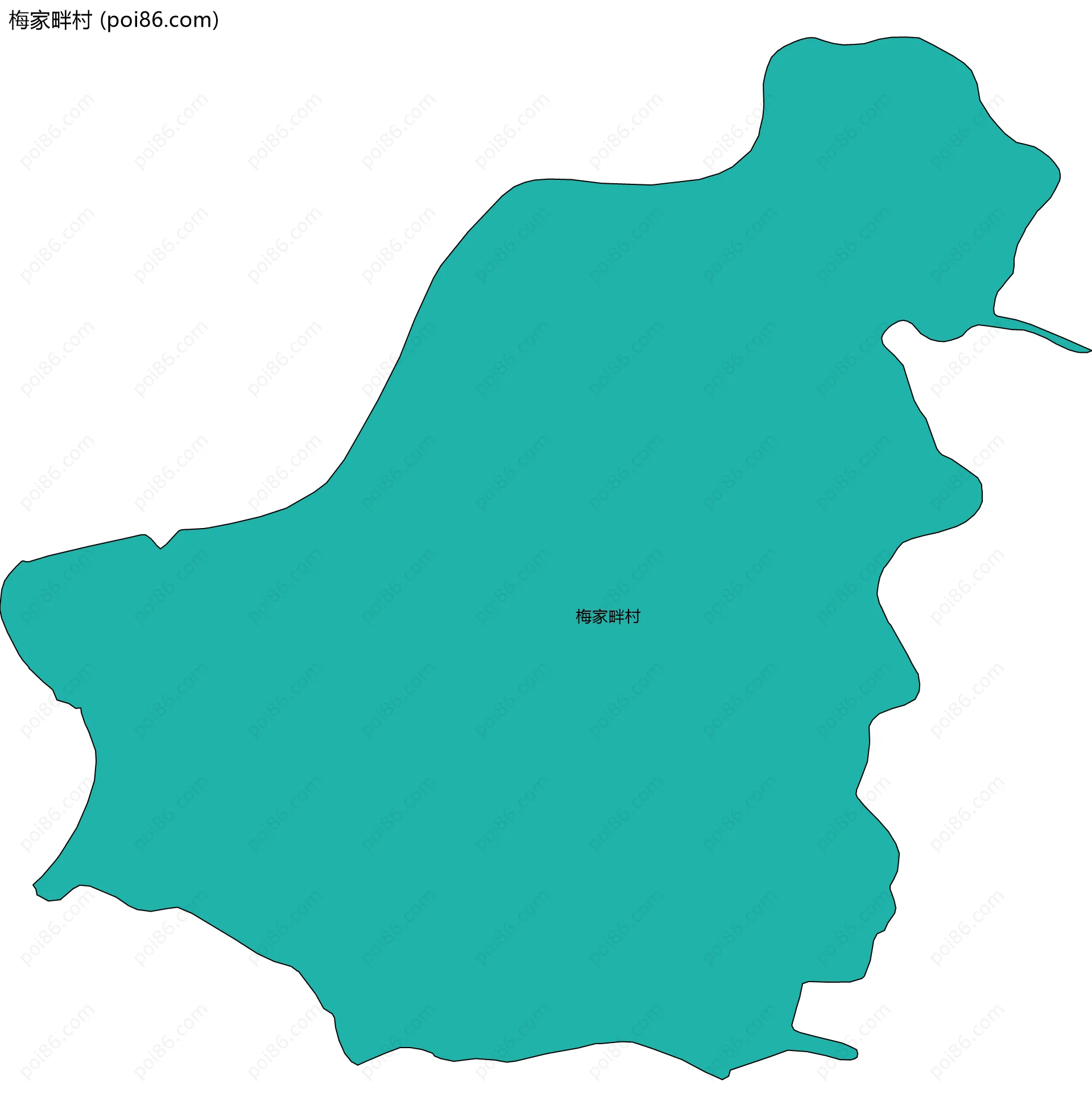 梅家畔村边界地图