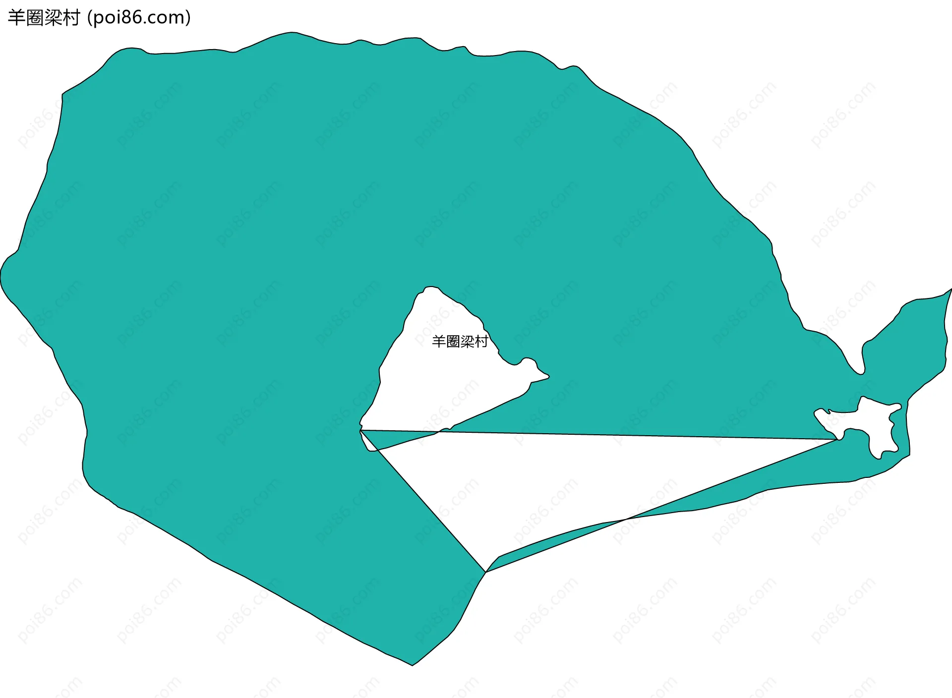 羊圈梁村边界地图