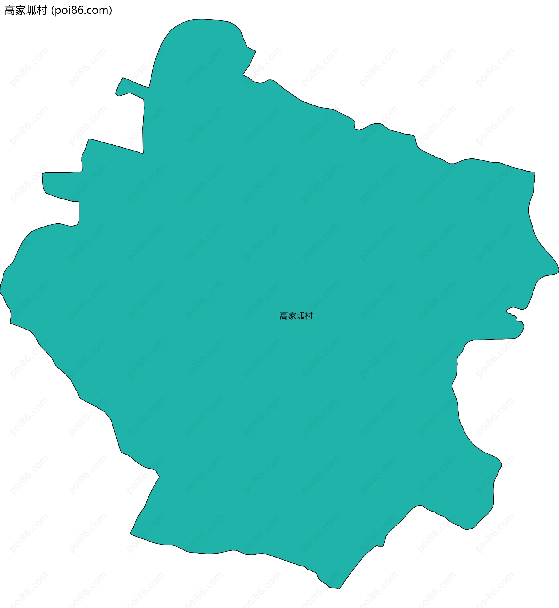 高家坬村边界地图