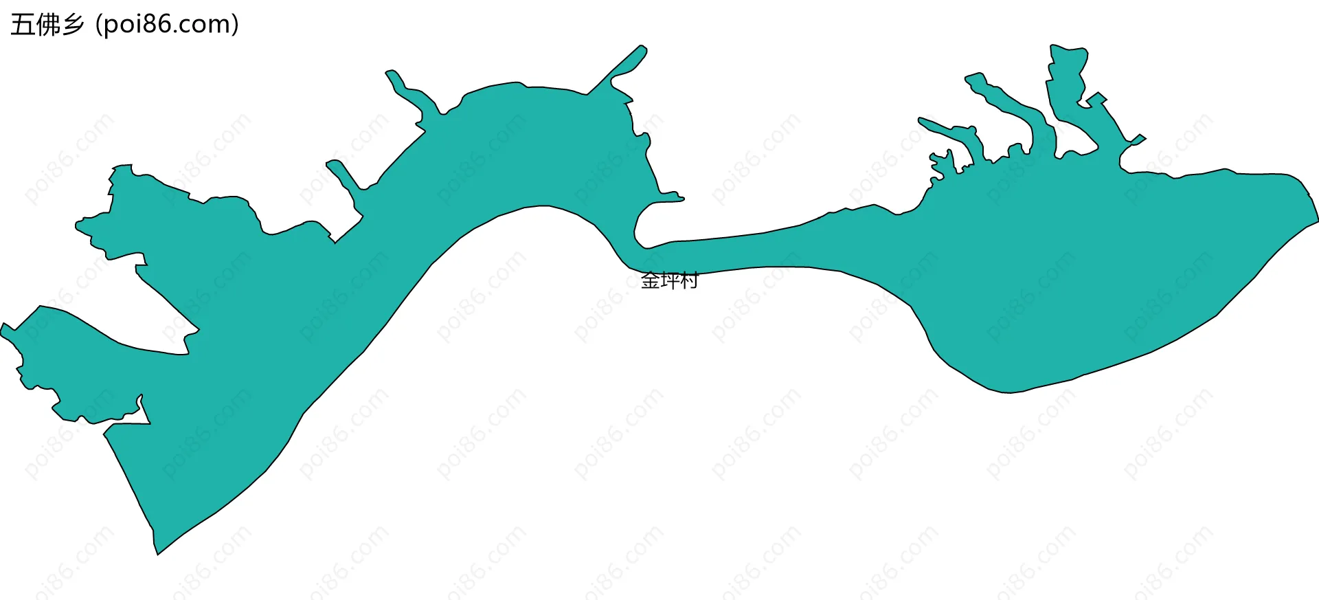 五佛乡边界地图(五级行政区划)