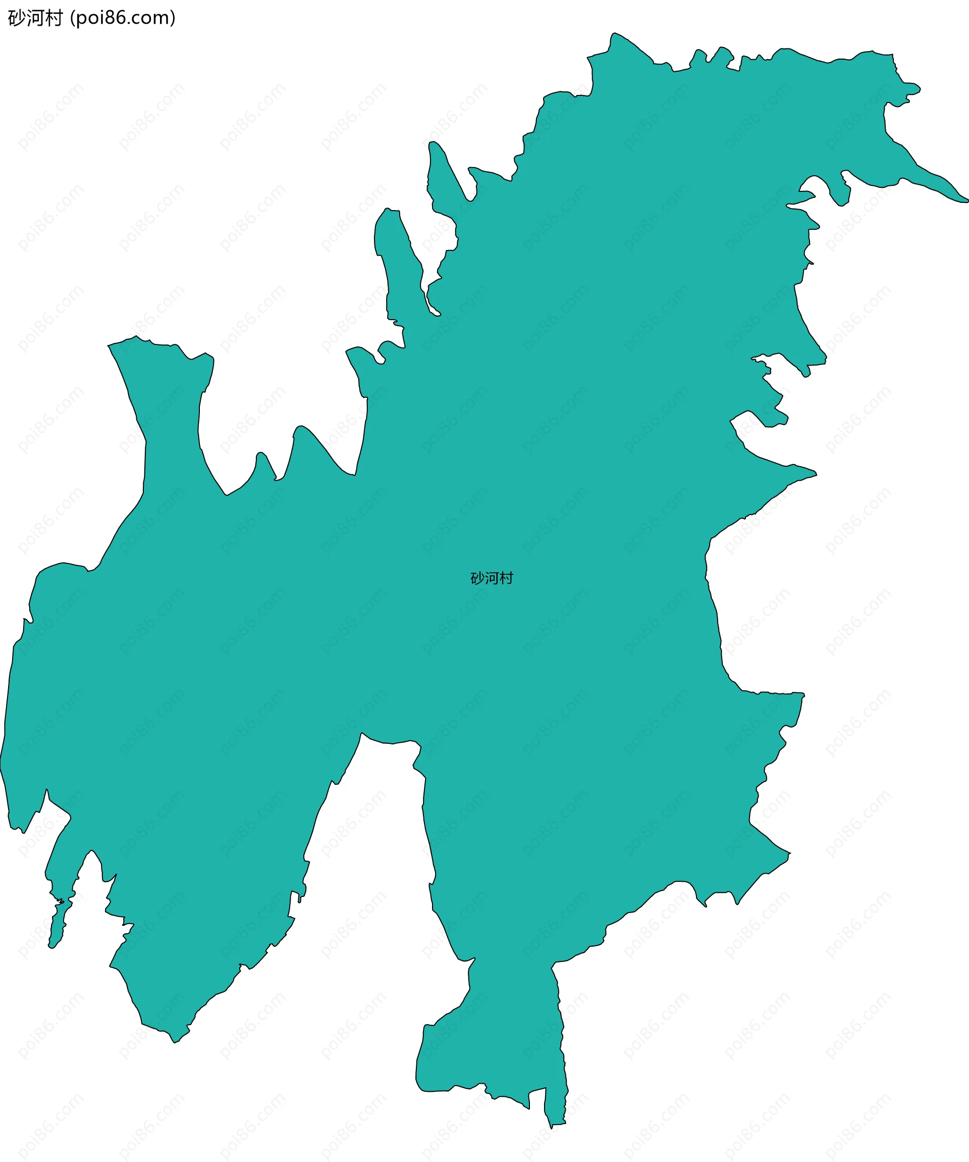 砂河村边界地图
