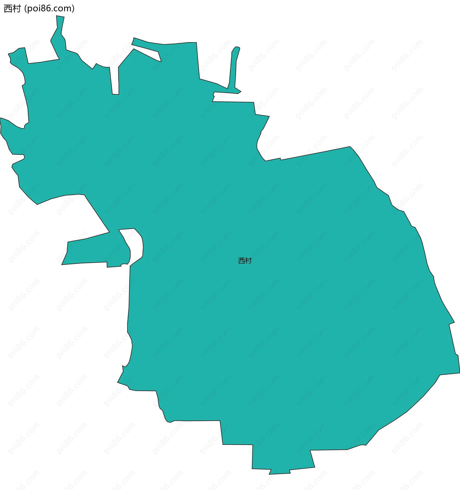 西村边界地图