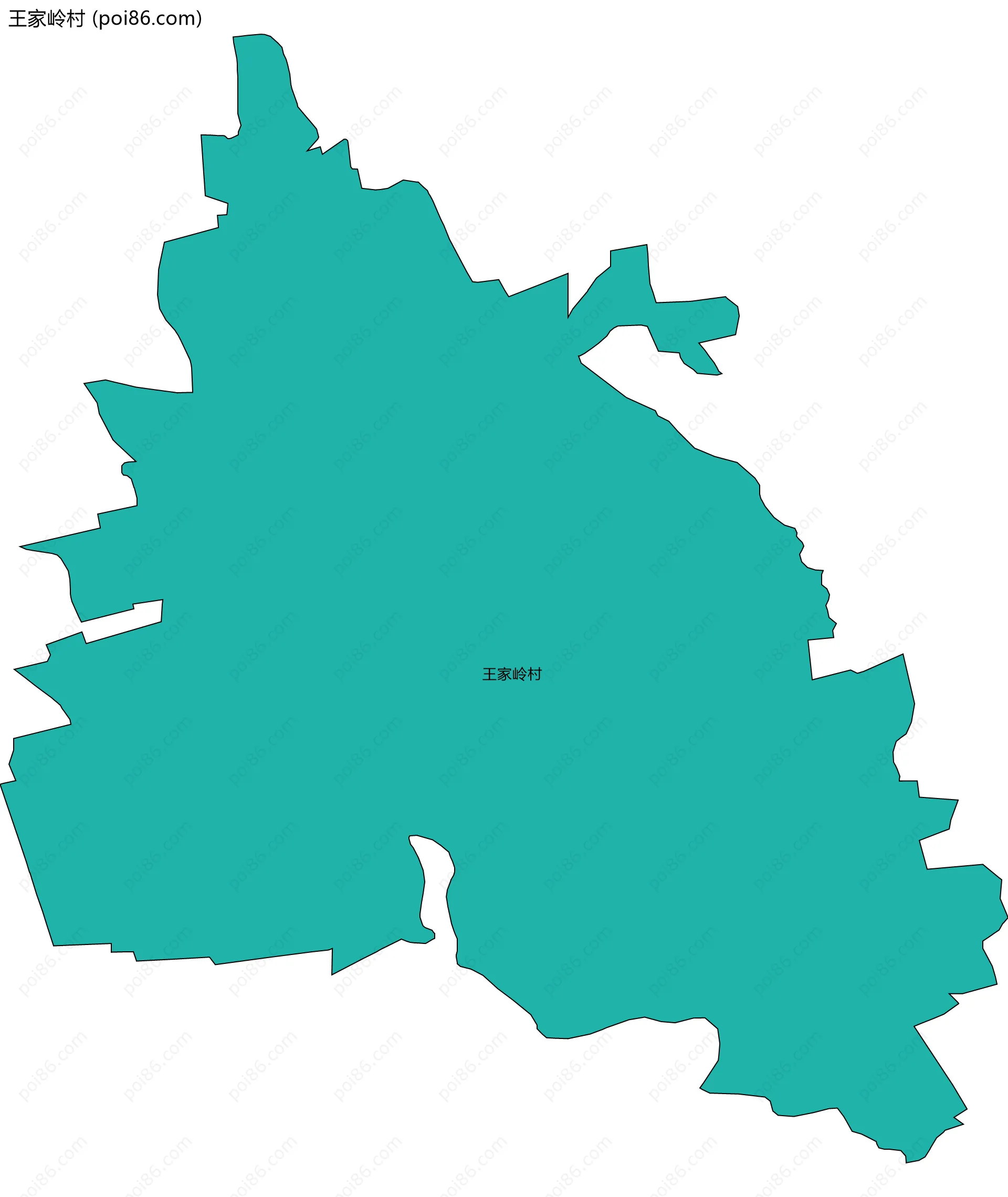 王家岭村边界地图