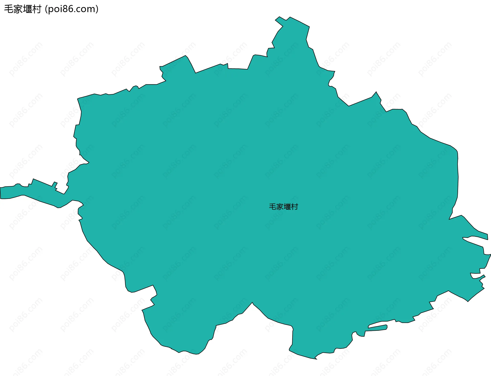 毛家堰村边界地图