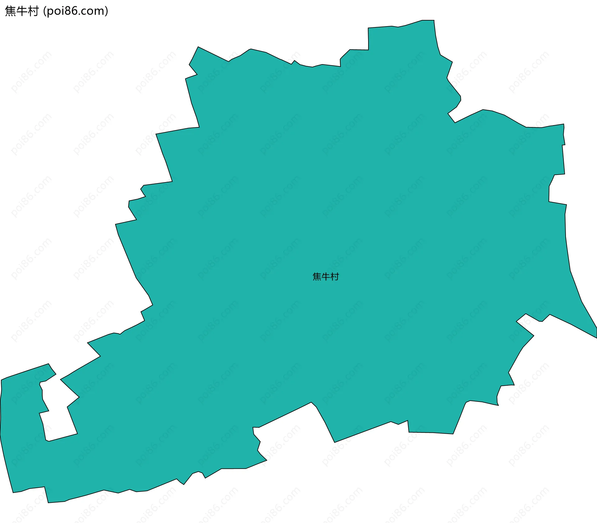焦牛村边界地图