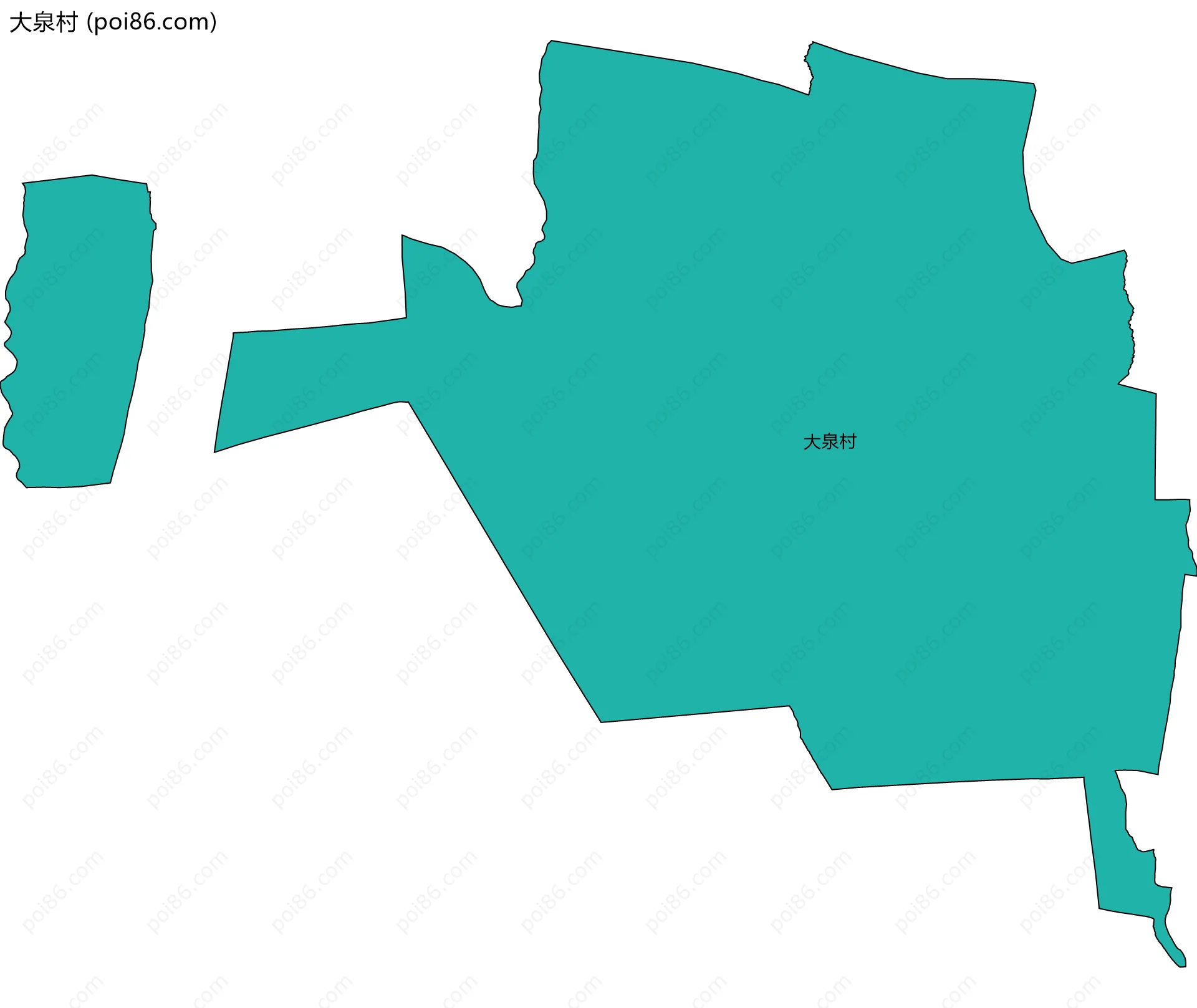 大泉村边界地图