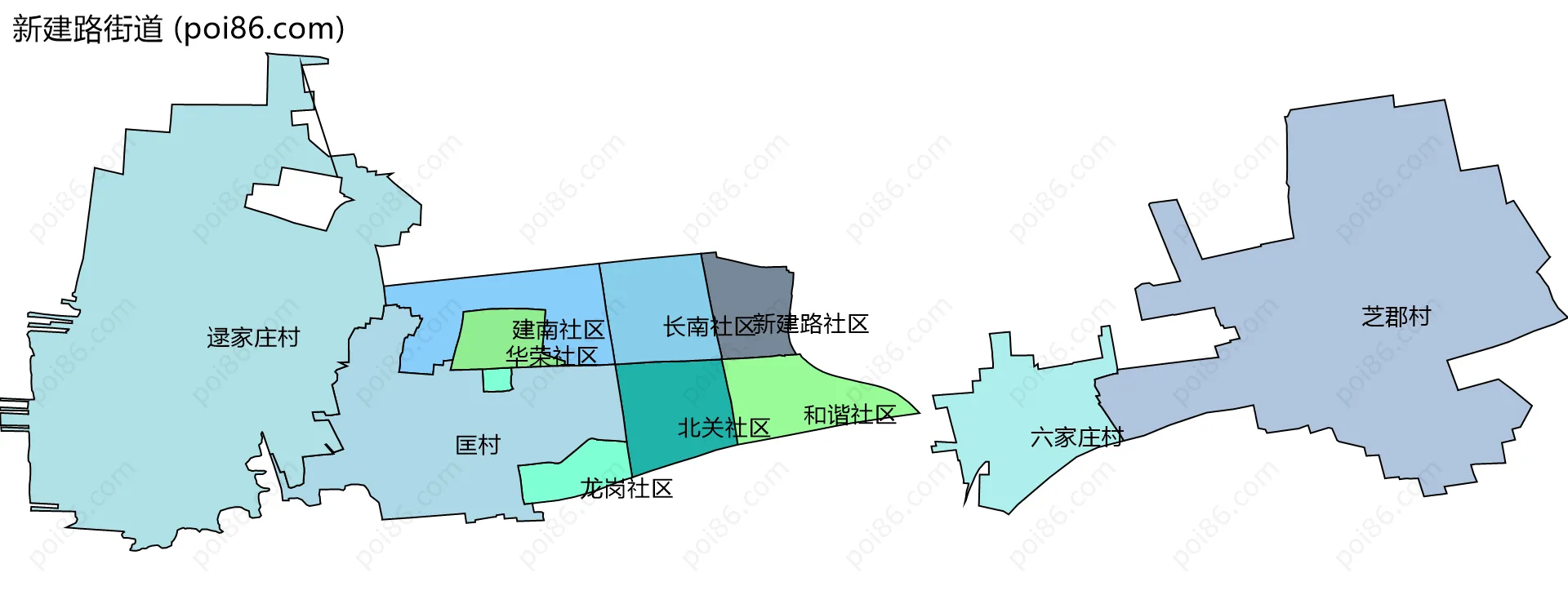 新建路街道边界地图(五级行政区划)