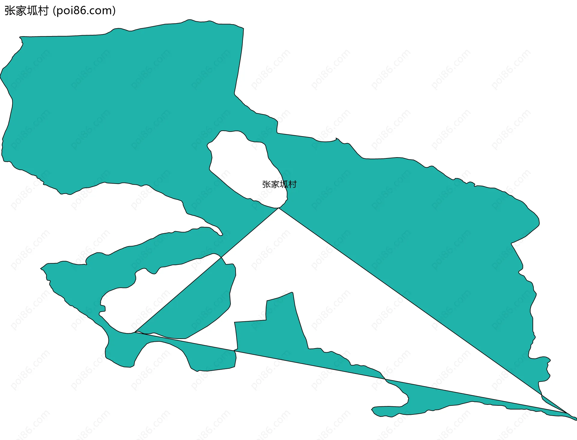 张家坬村边界地图