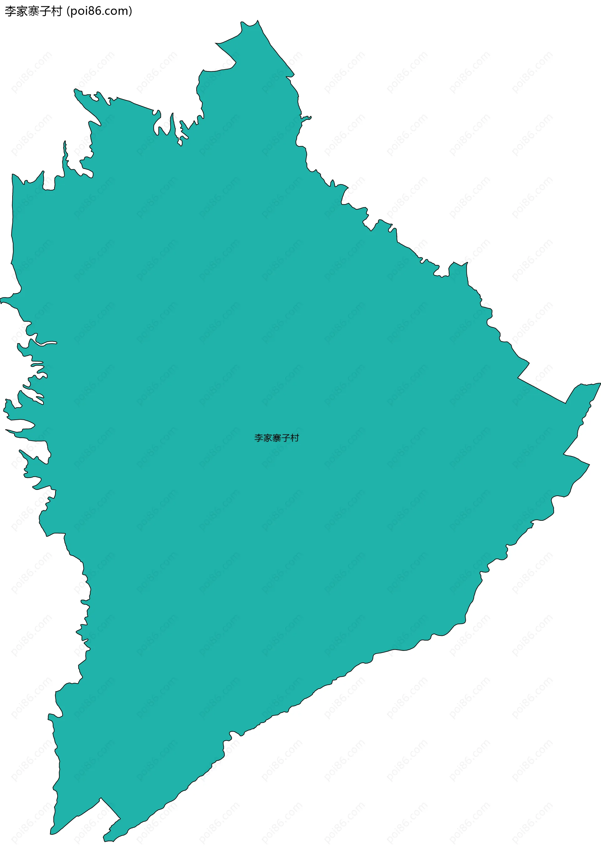 李家寨子村边界地图