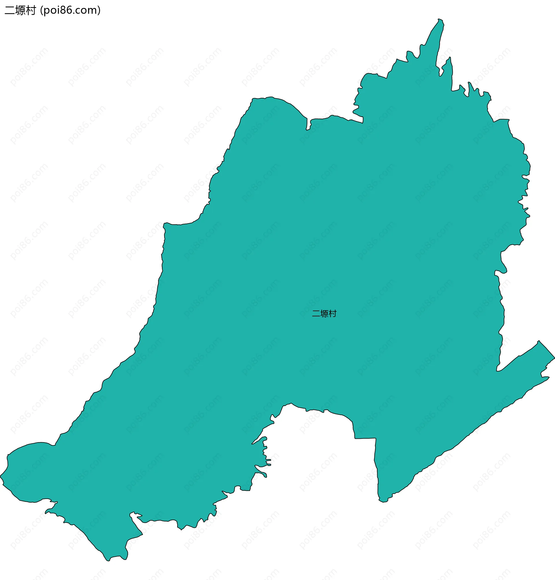 二塬村边界地图