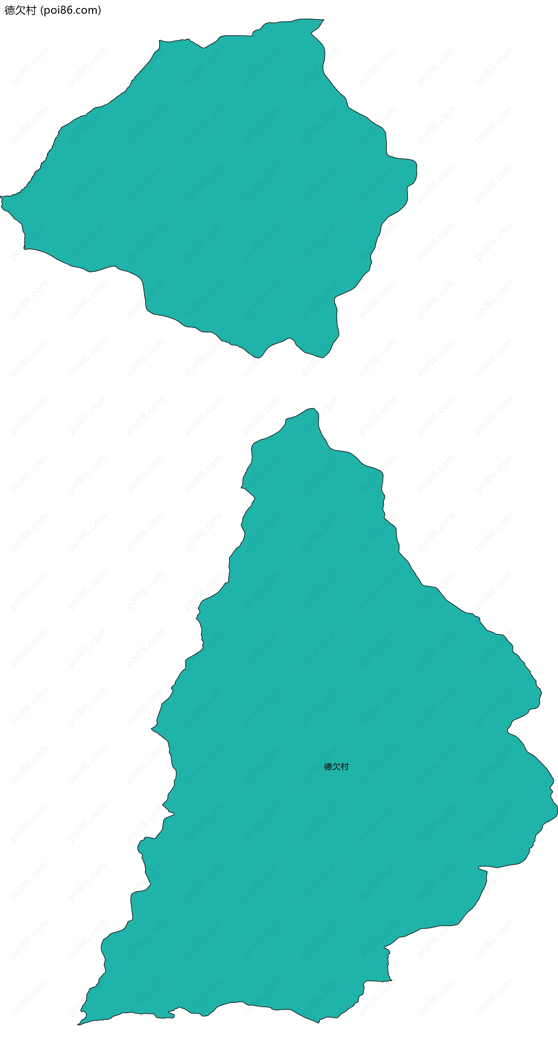 德欠村边界地图