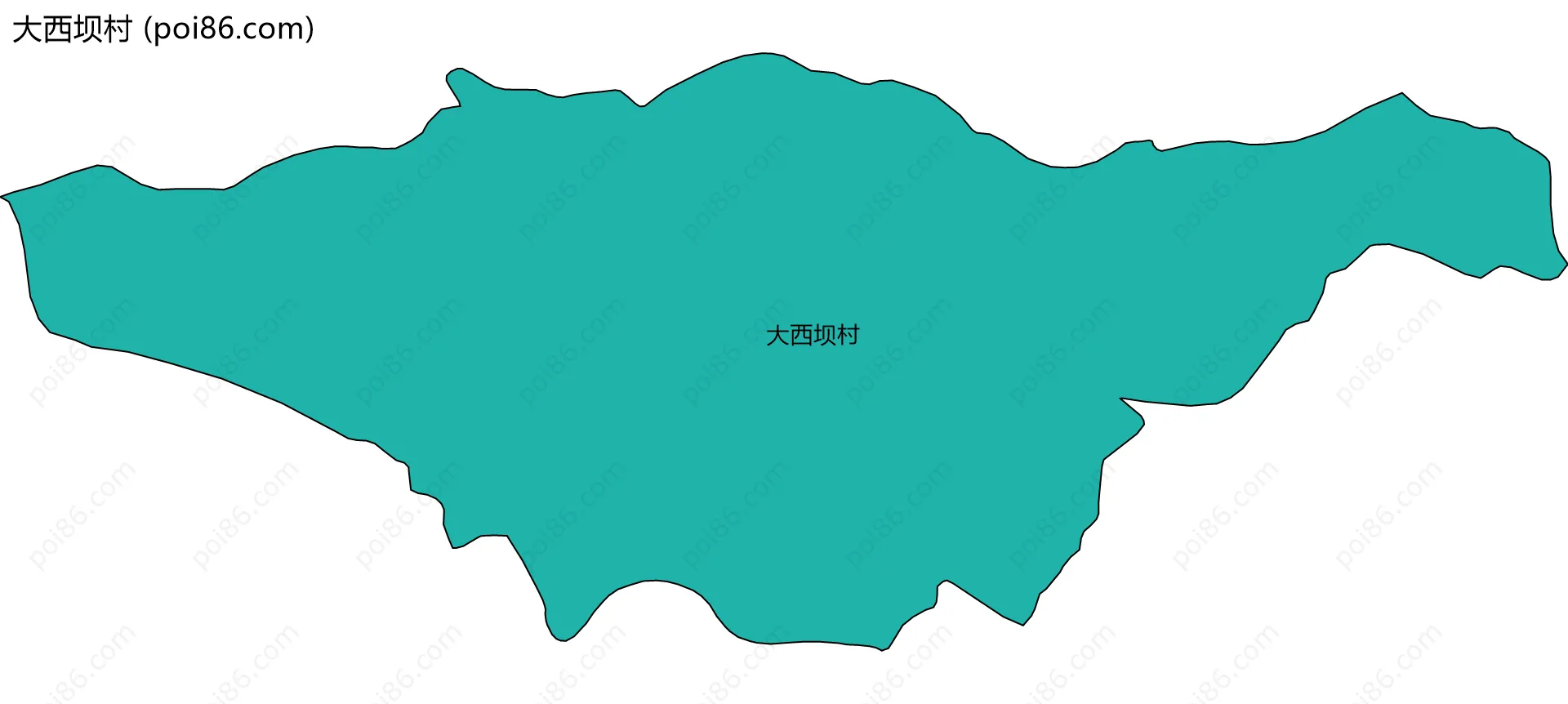 大西坝村边界地图