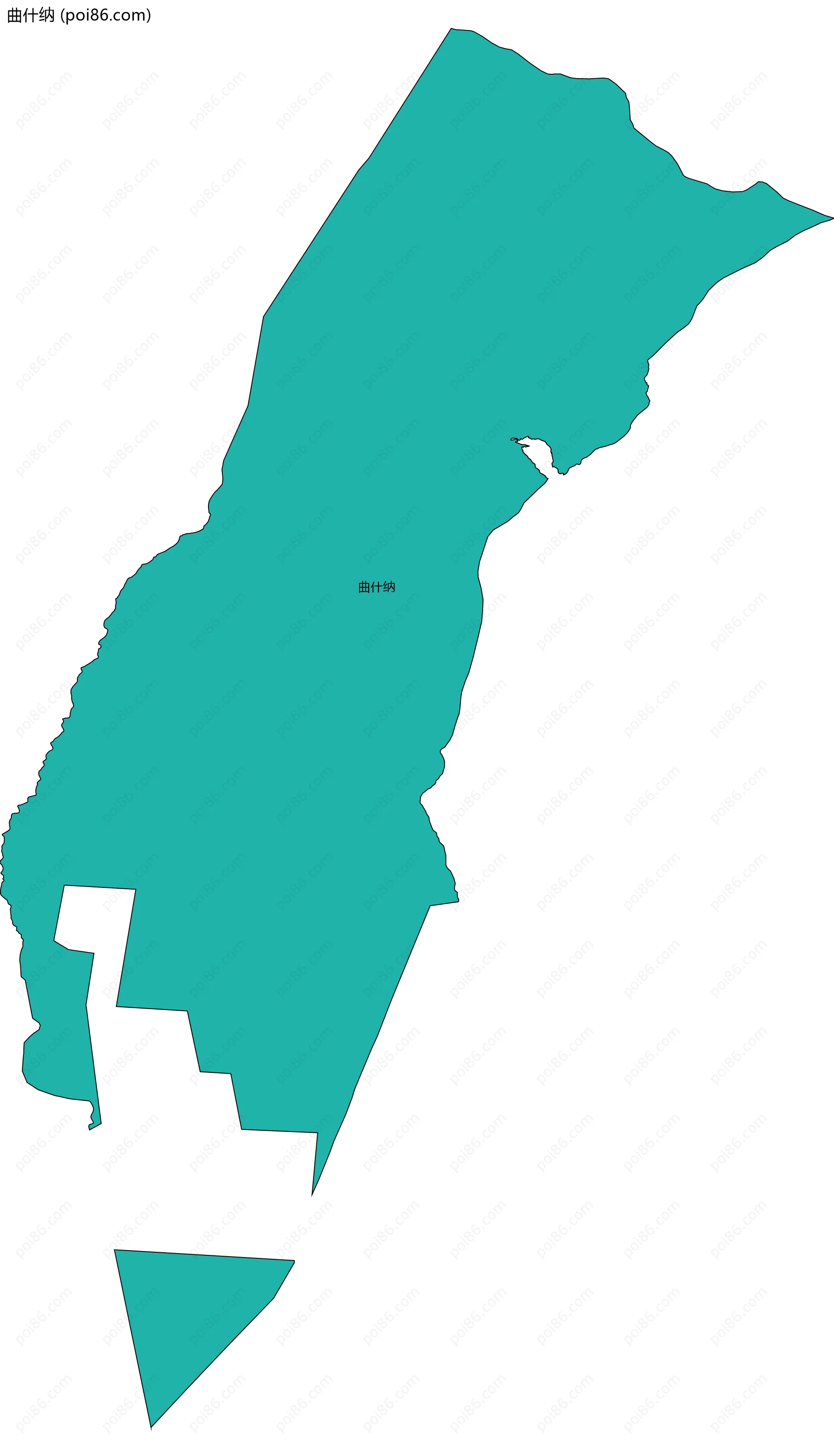 曲什纳边界地图