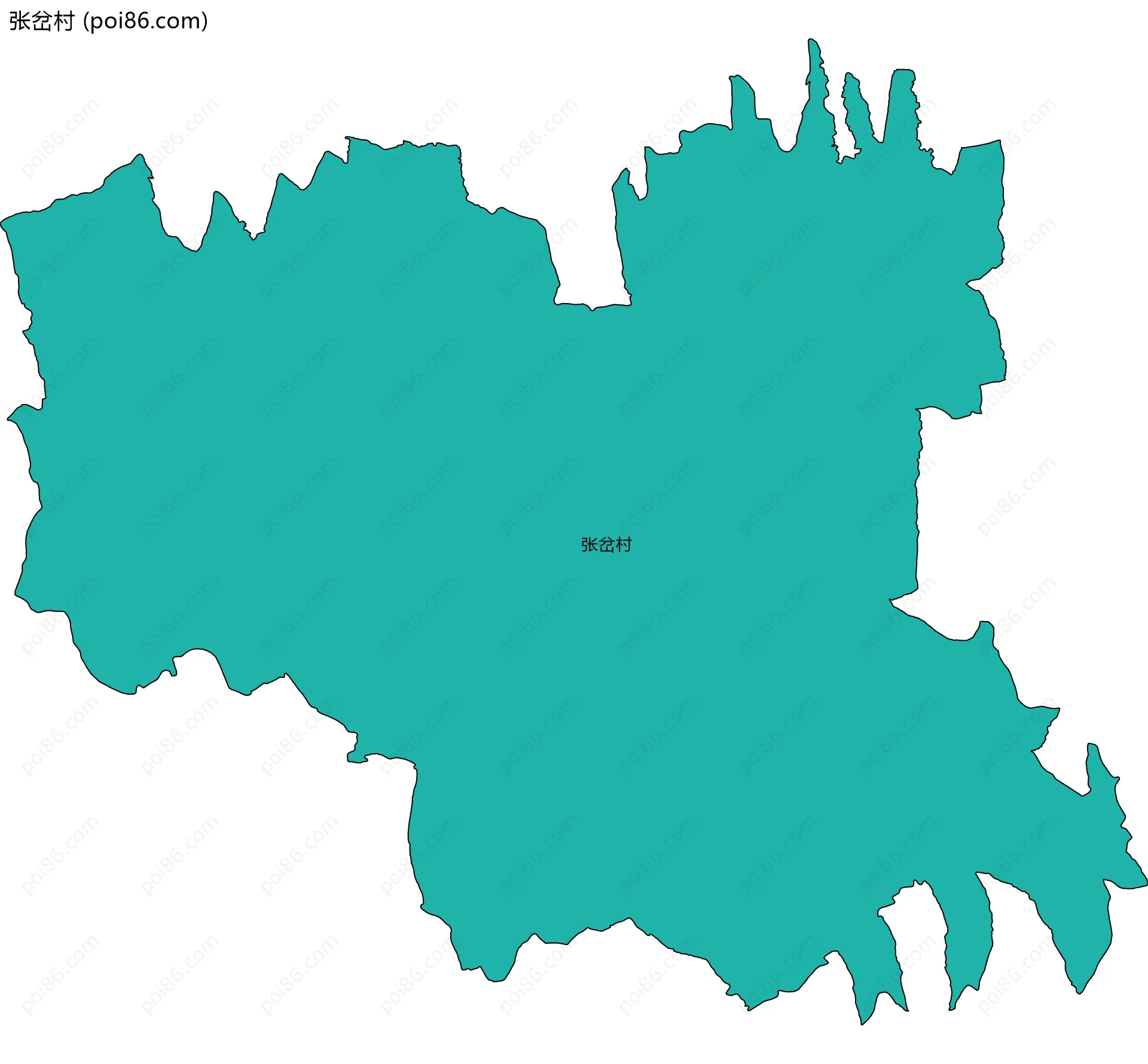 张岔村边界地图