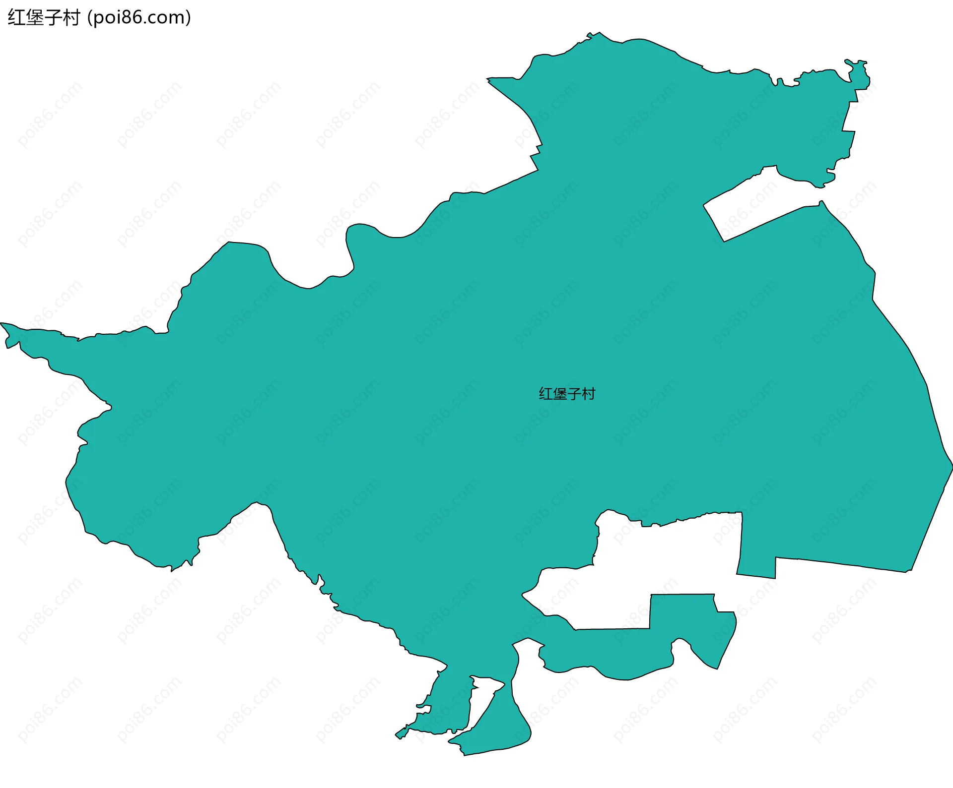 红堡子村边界地图