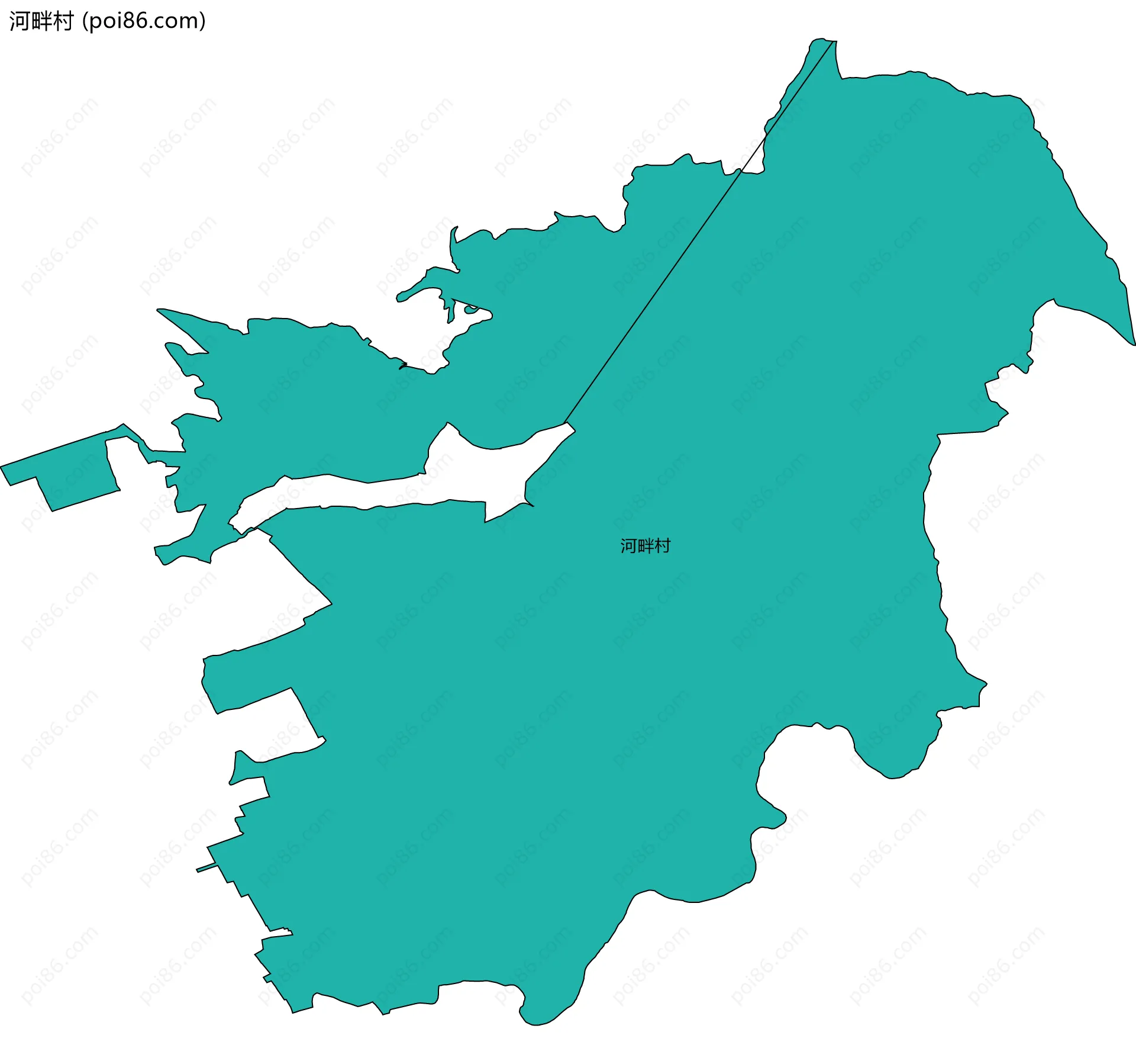 河畔村边界地图