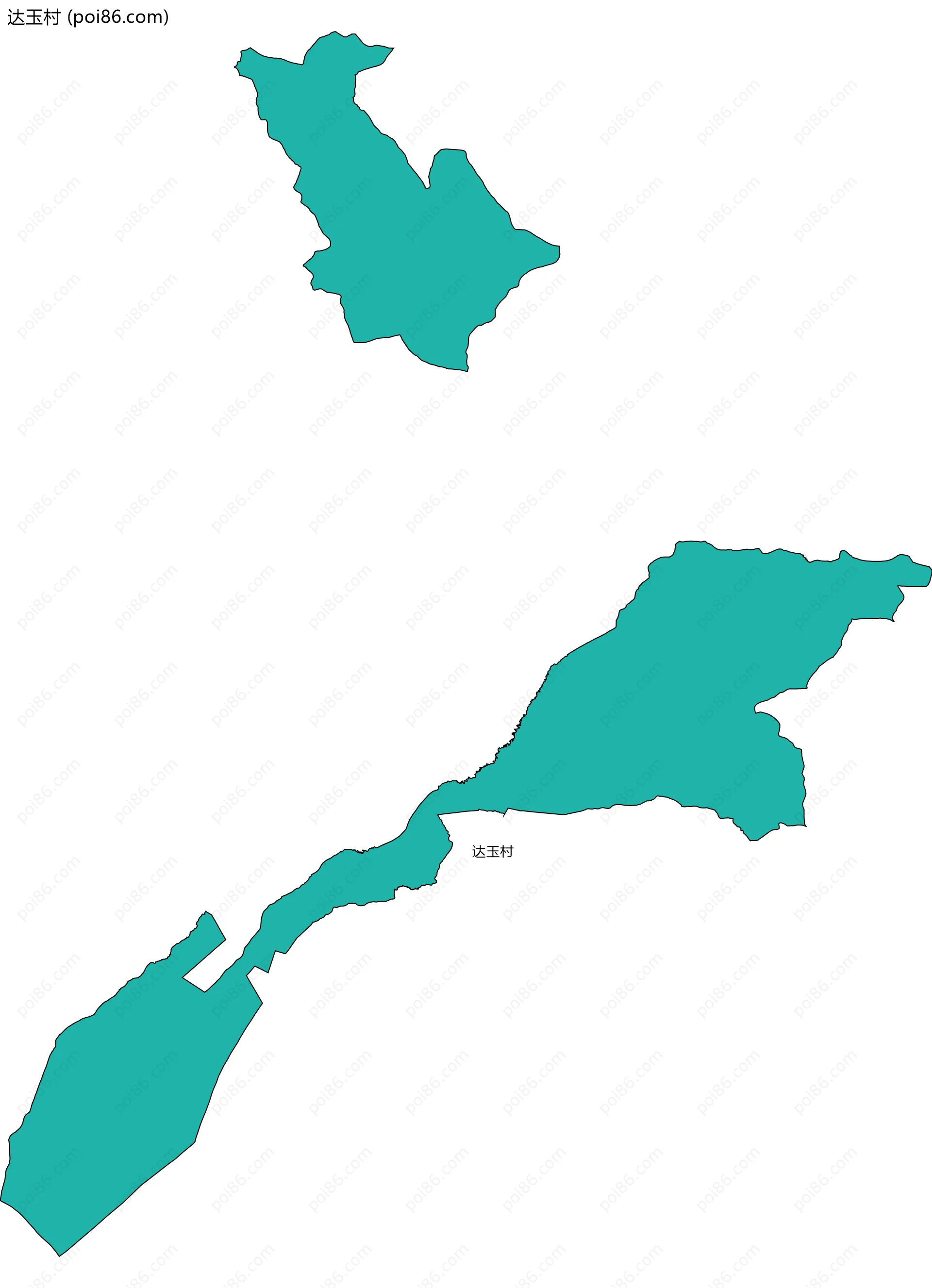 达玉村边界地图