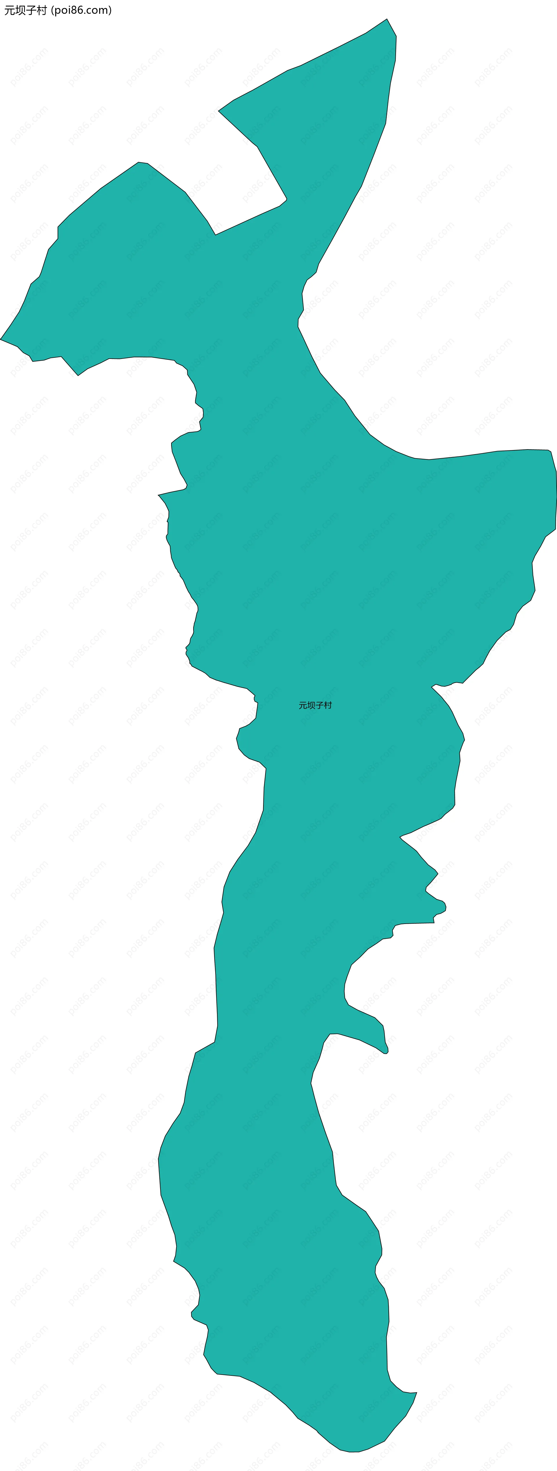 元坝子村边界地图