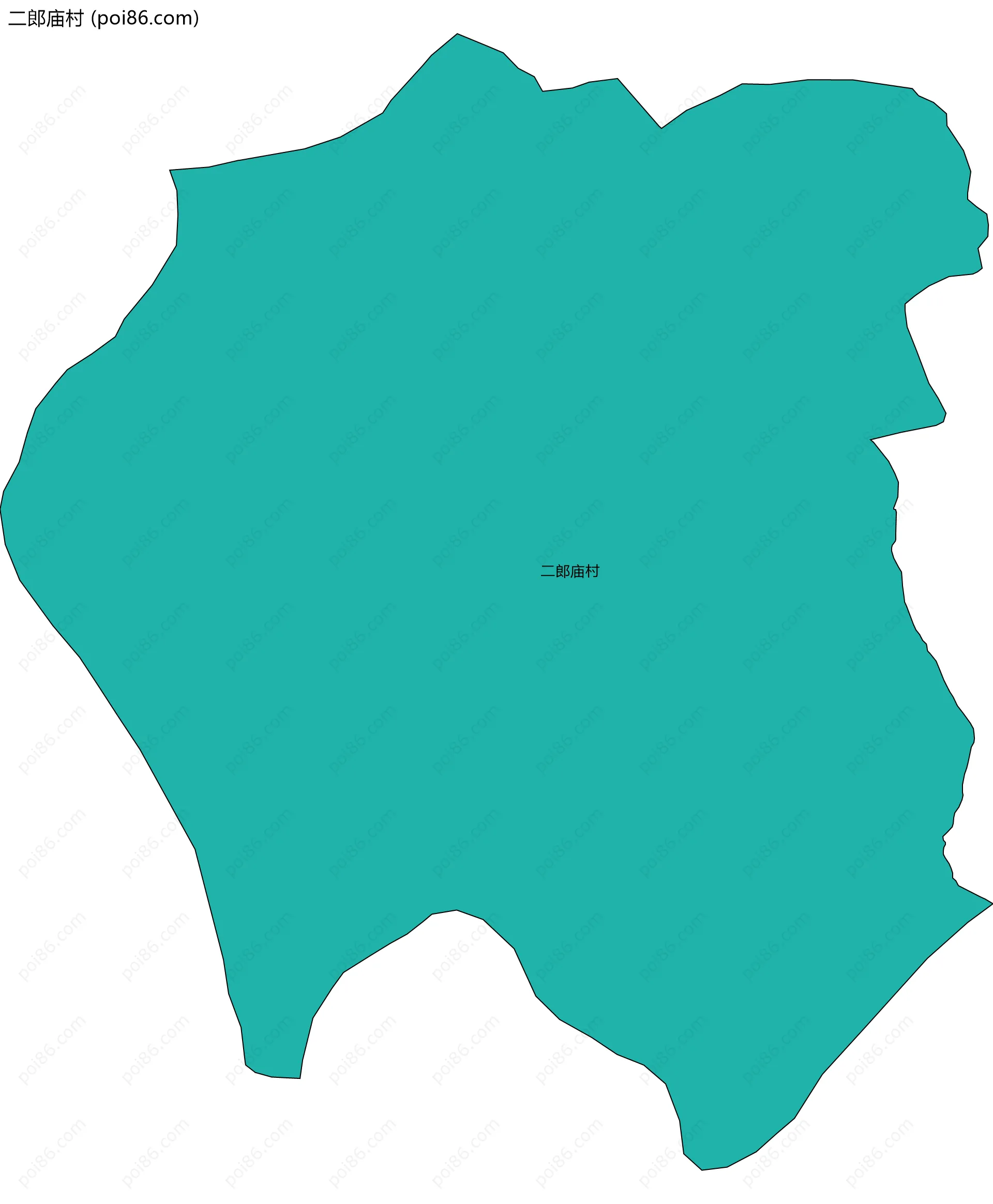 二郎庙村边界地图