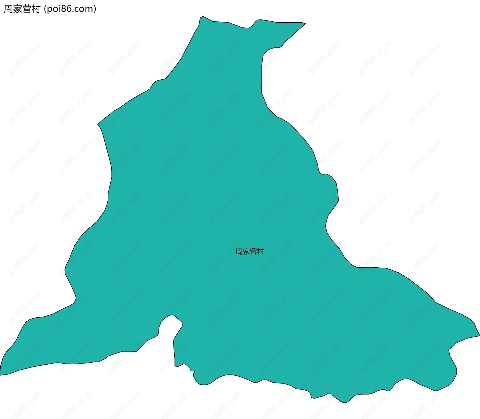 周家营村边界地图
