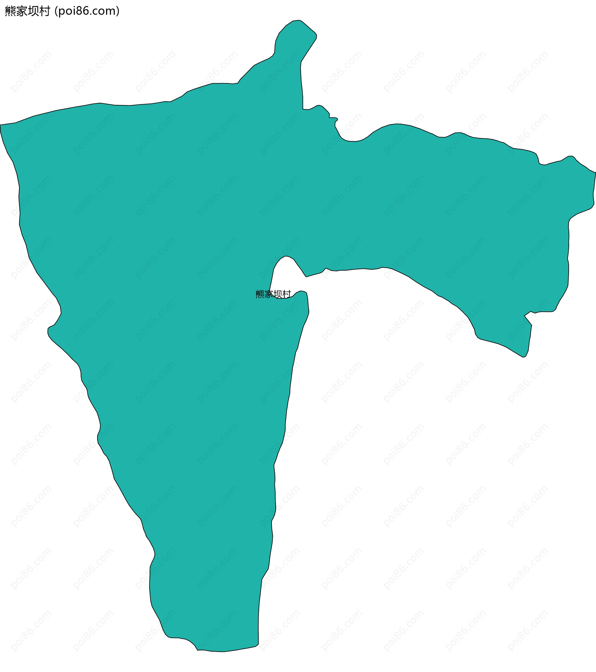 熊家坝村边界地图