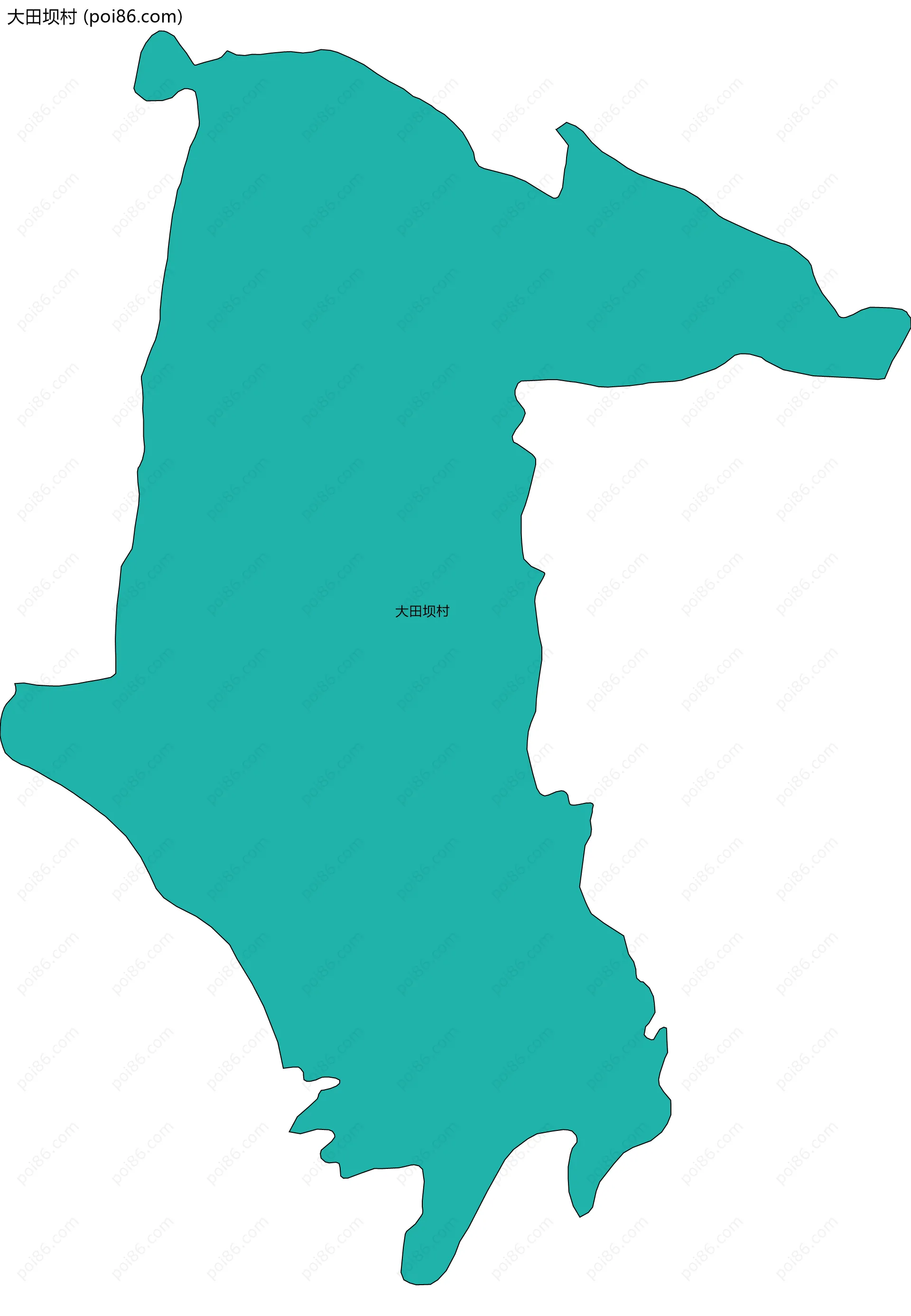 大田坝村边界地图