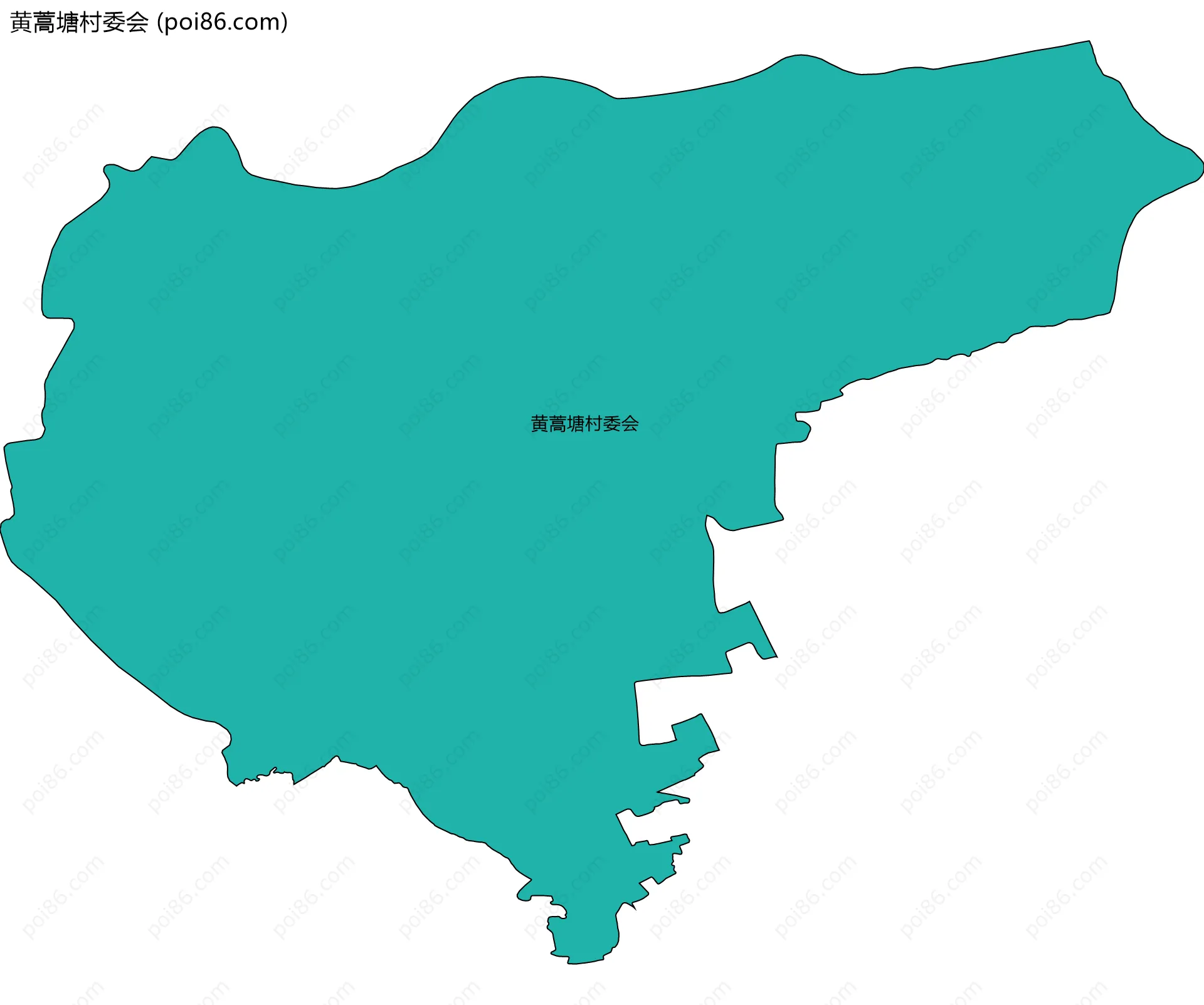 黄蒿塘村委会边界地图